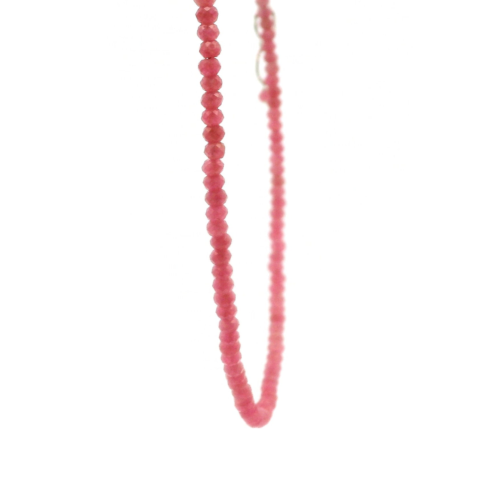 Rhodonite Micro Faceted Necklace 925 Silver for Attraction and Self-Worth