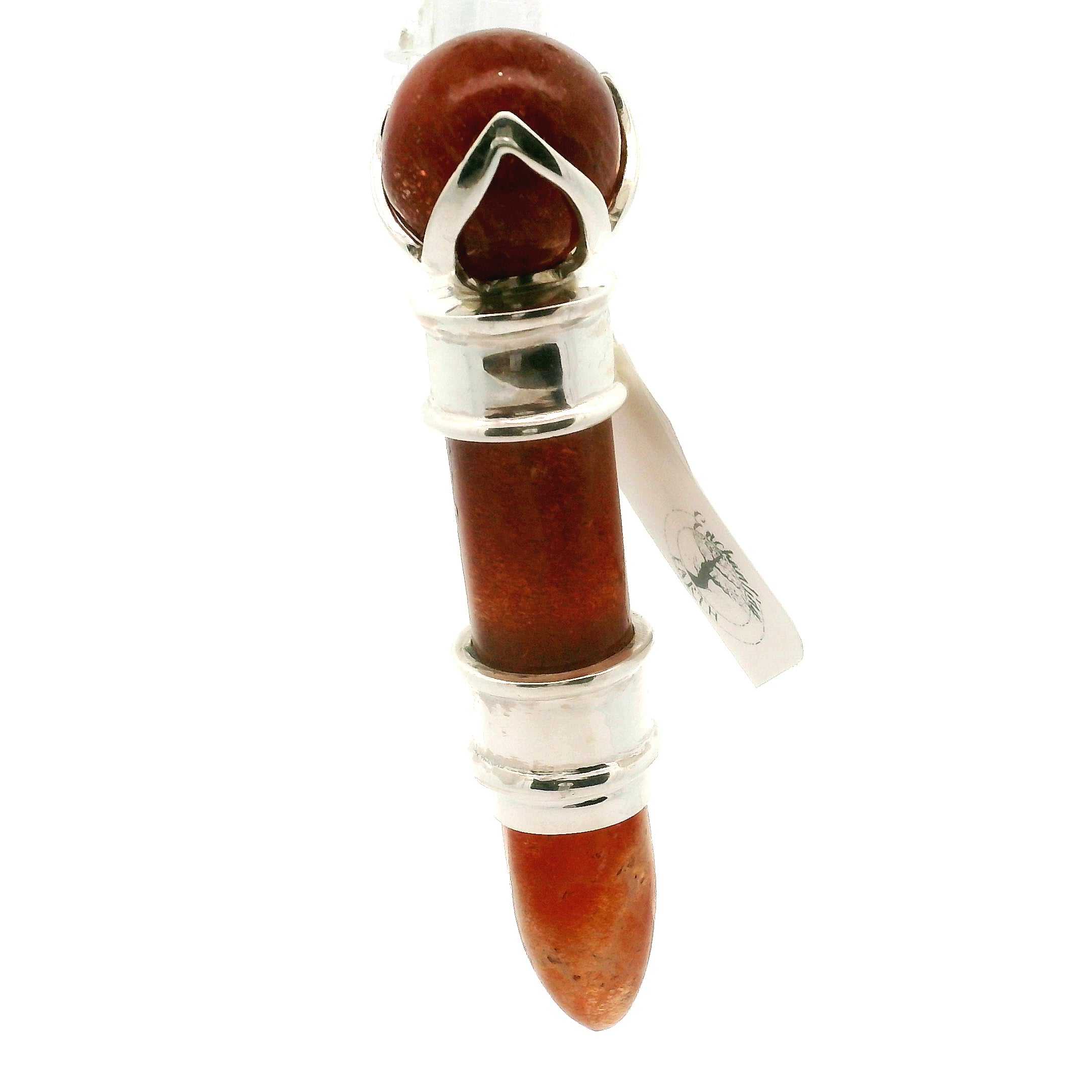 Sunstone Wandlet Wand Pendant .925 Silver for Manifestation and Abundance