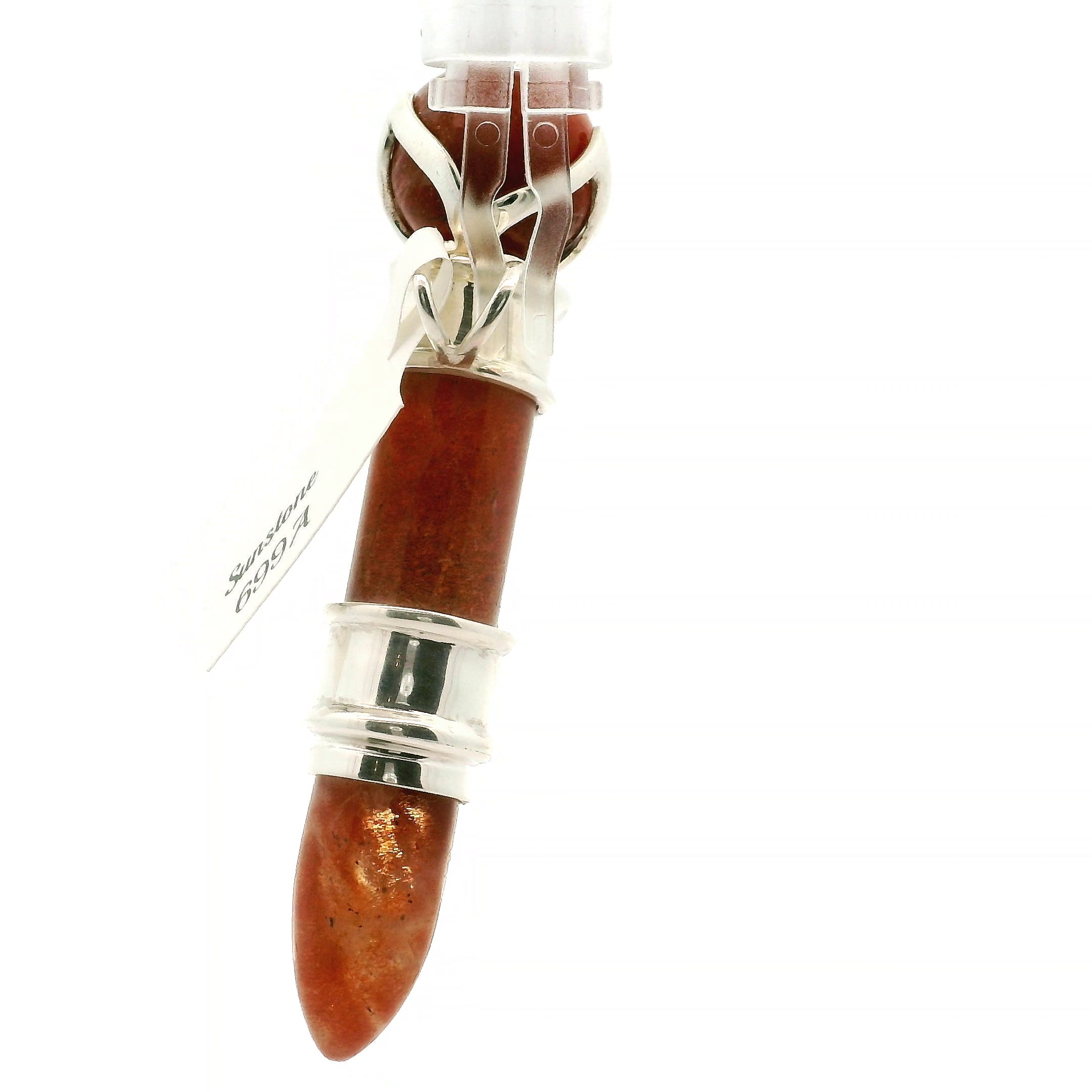 Sunstone Wandlet Wand Pendant .925 Silver for Manifestation and Abundance