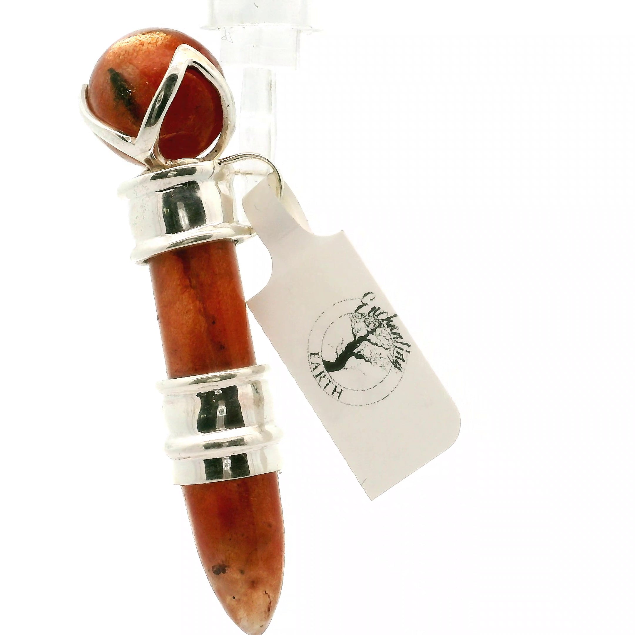 Sunstone Wandlet Wand Pendant .925 Silver for Manifestation and Abundance