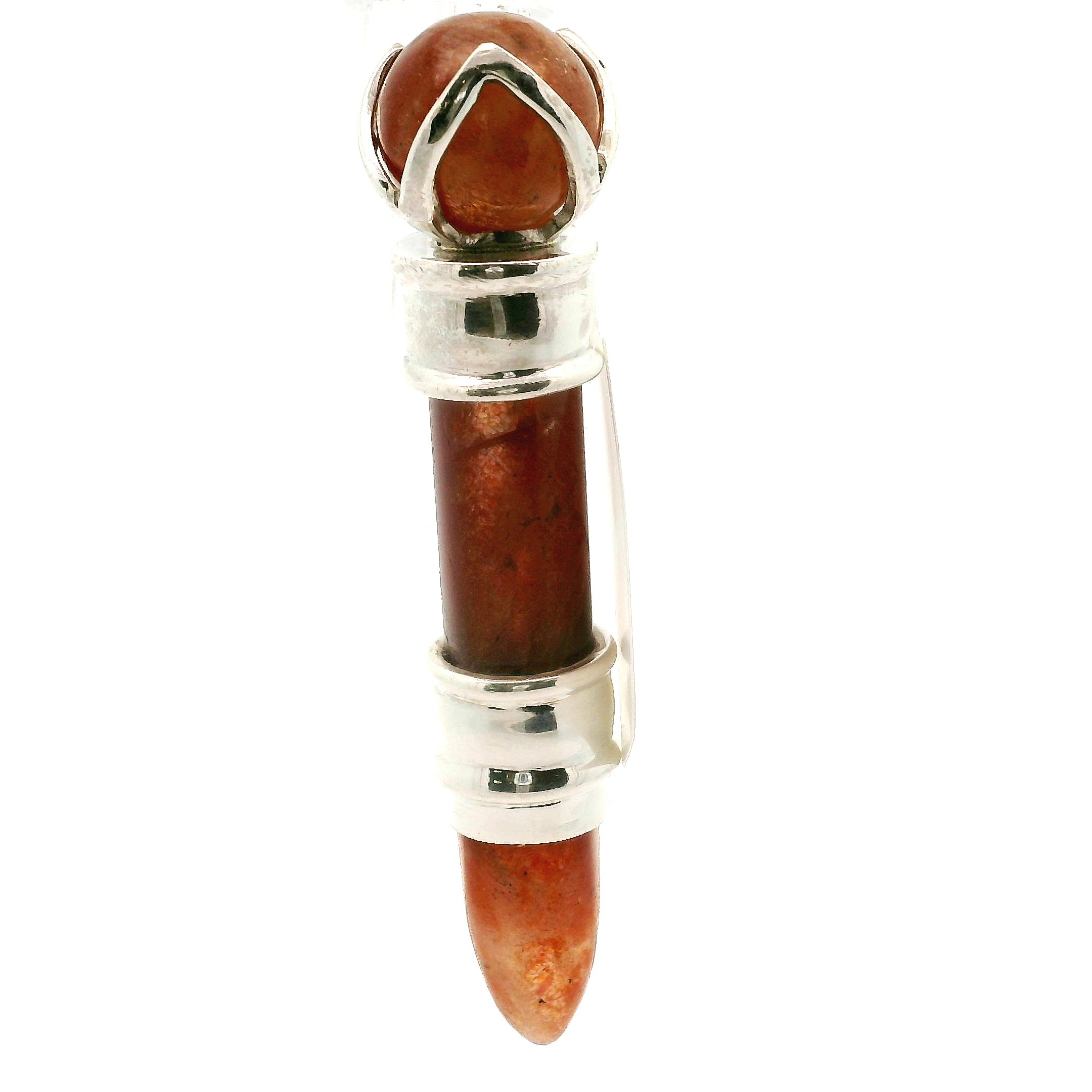 Sunstone Wandlet Wand Pendant .925 Silver for Manifestation and Abundance