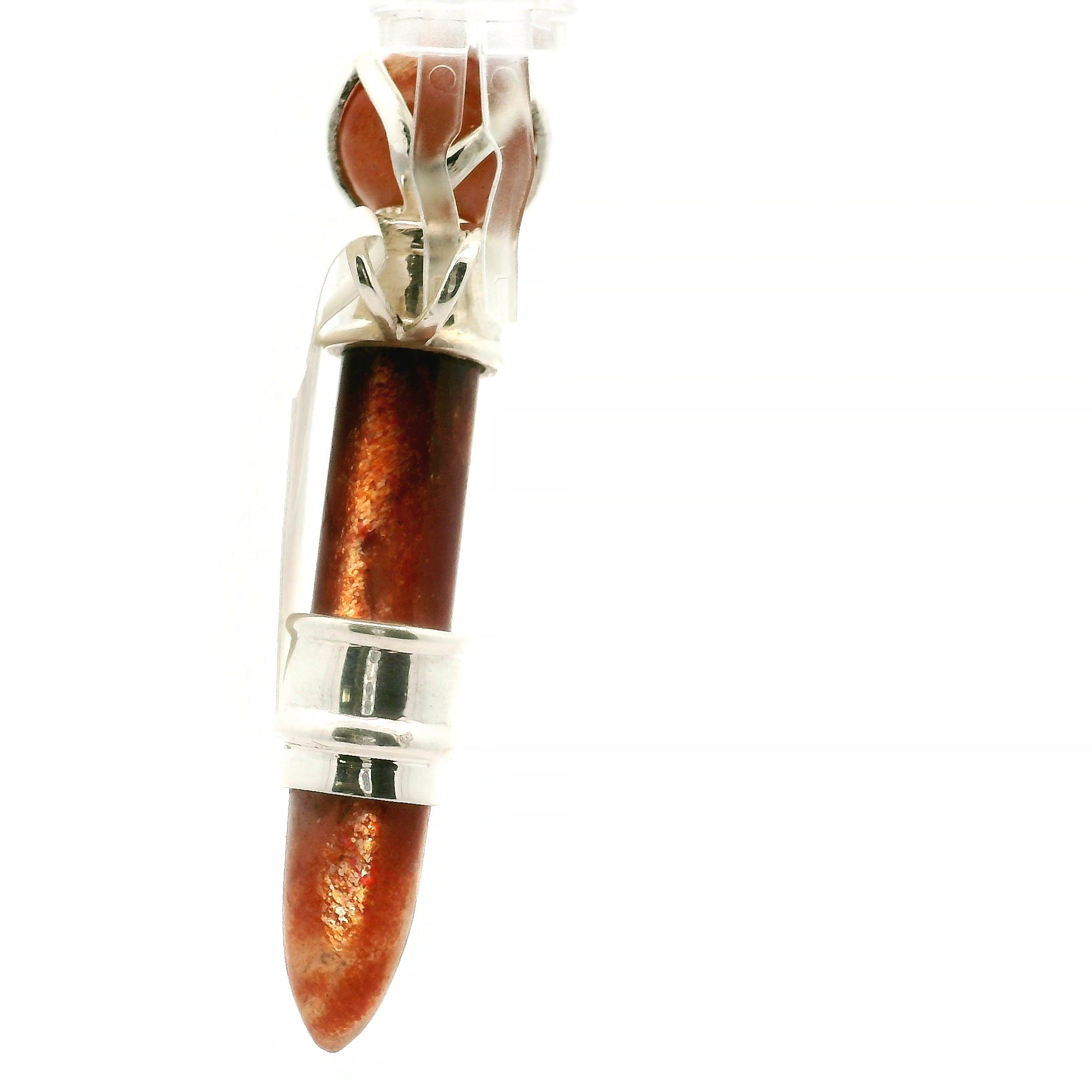 Sunstone Wandlet Wand Pendant .925 Silver for Manifestation and Abundance