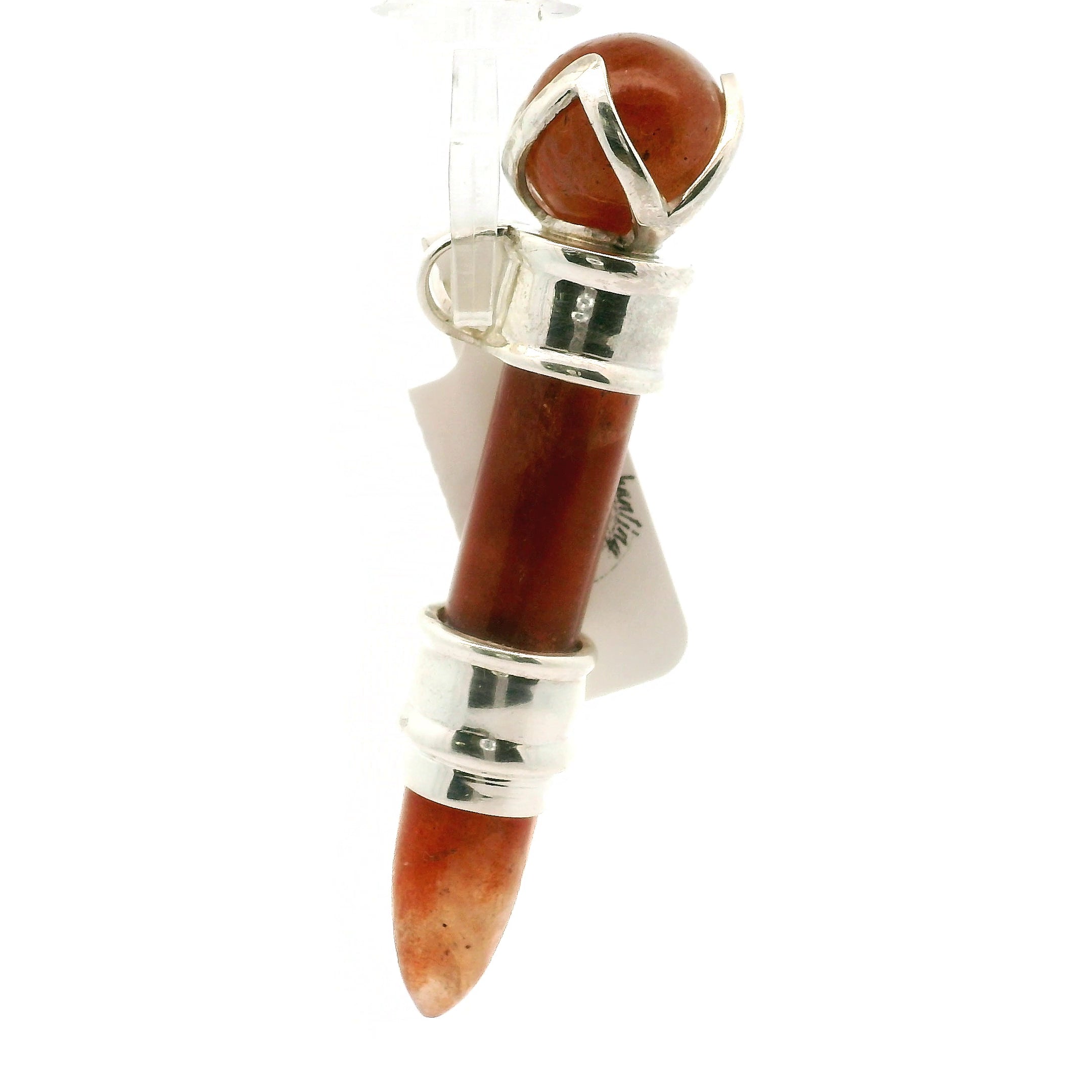 Sunstone Wandlet Wand Pendant .925 Silver for Manifestation and Abundance