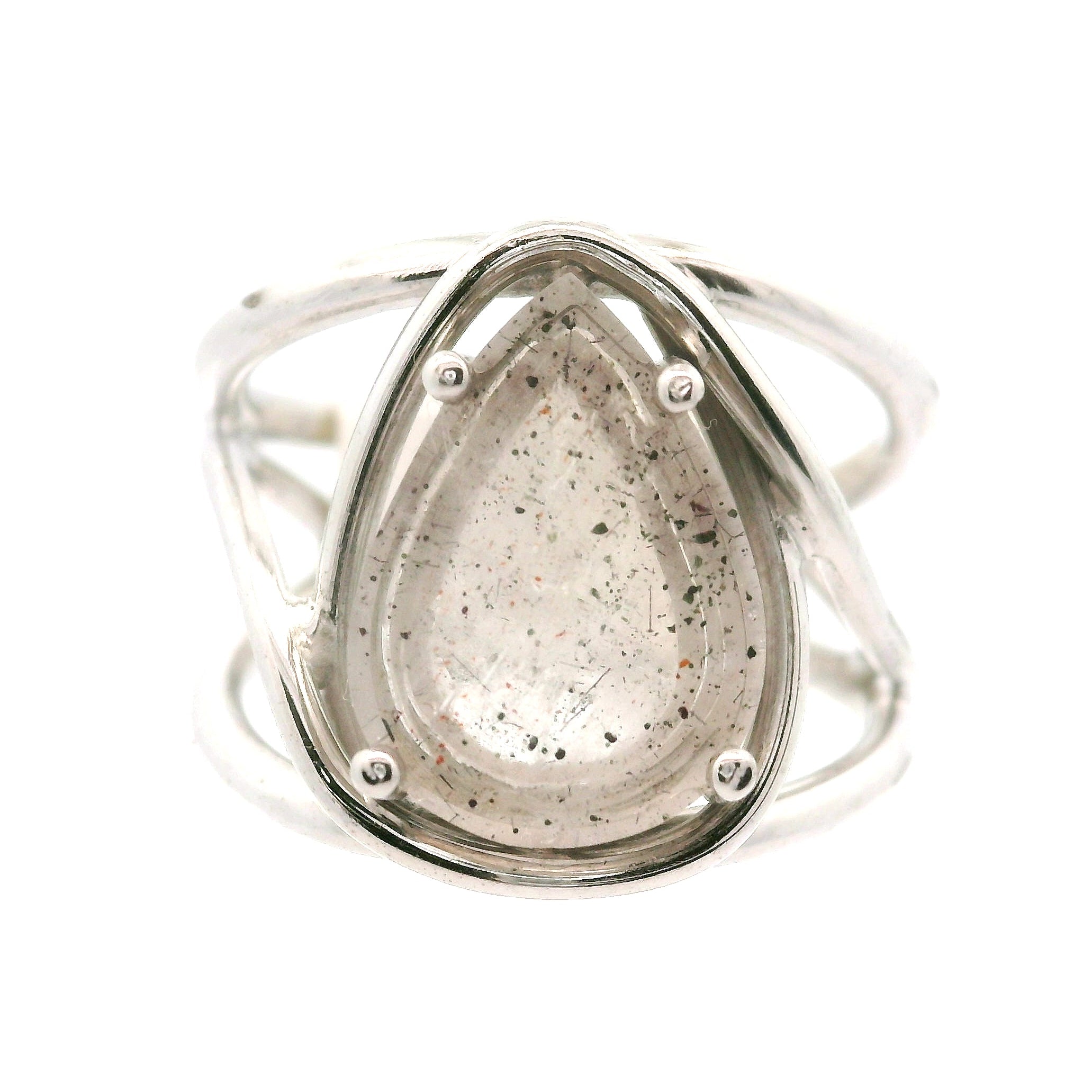 Pink Fire Covellite in Quartz Cuff Ring .925 Silver (Gem Grade) for Spiritual Evolution and Energy Flow