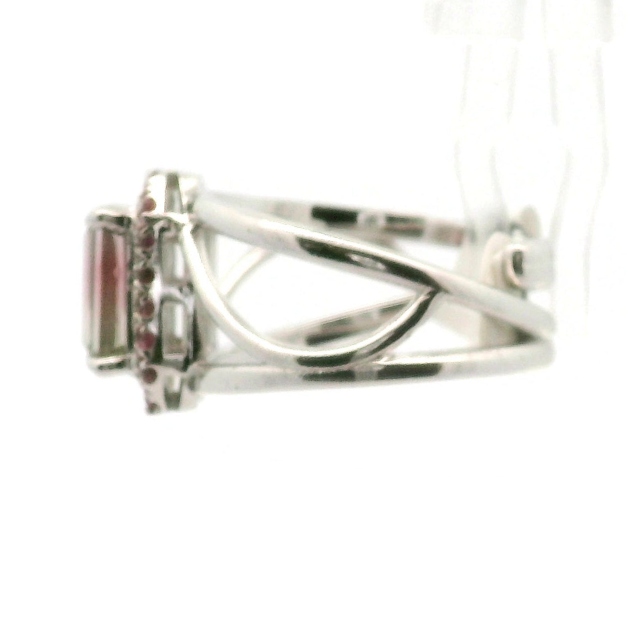 Multi-Color Tourmaline with Tourmaline Pavé Cuff Ring .925 Silver for Passion for Life and Healing