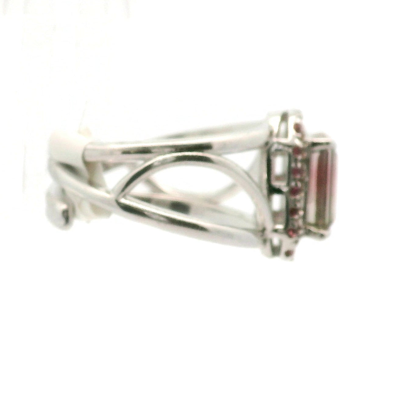 Multi-Color Tourmaline with Tourmaline Pavé Cuff Ring .925 Silver for Passion for Life and Healing