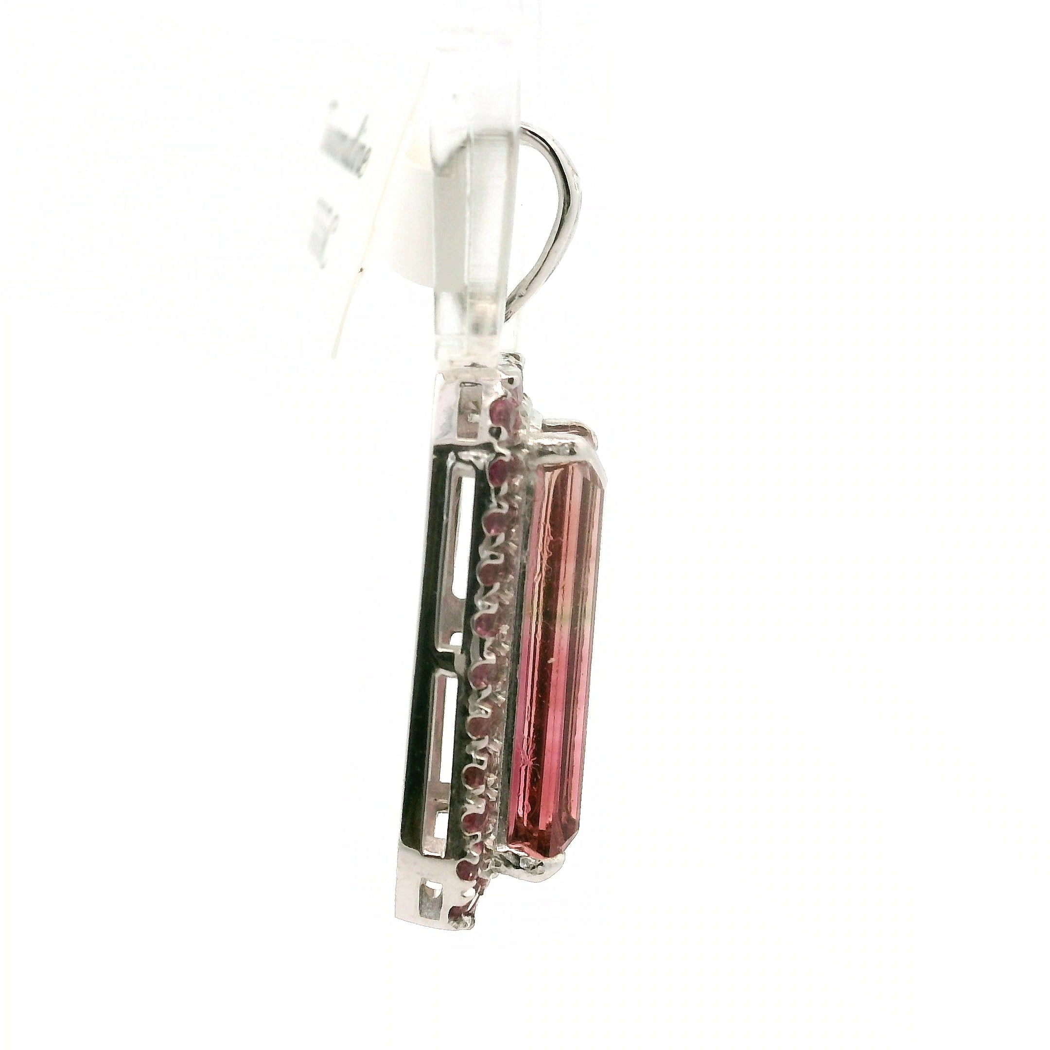 Multi-Color Tourmaline with Tourmaline Pavé Pendant.925 Silver for Passion for Life and Healing