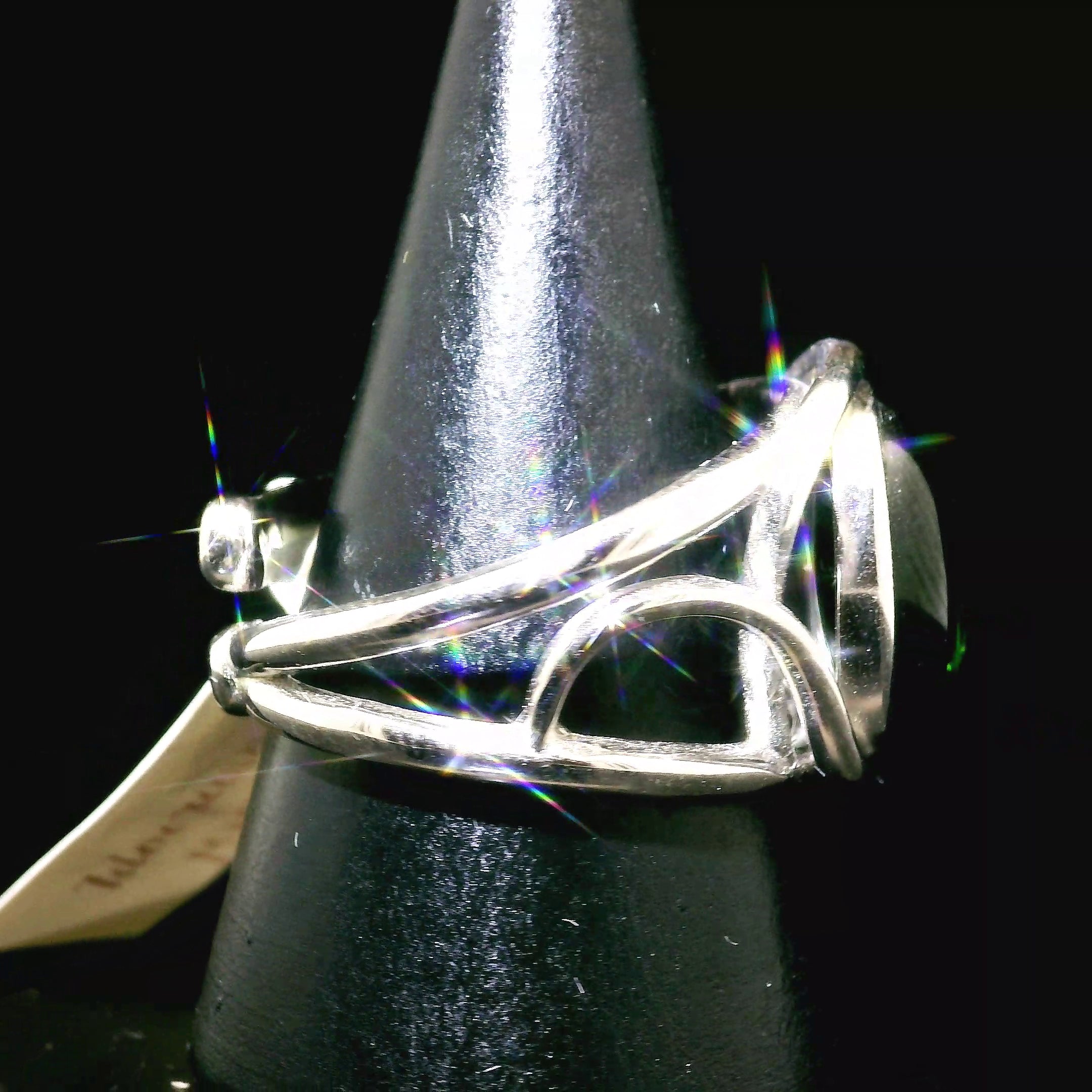 Idocrase Vesuvianite Cuff Ring .925 Silver for Courage, Growth and Change