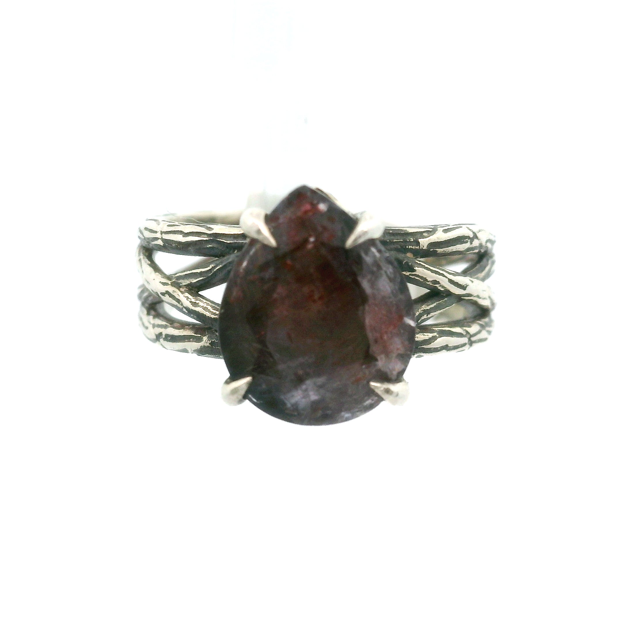 Iolite Bad Witch Cuff Ring .925 Silver for Meditation and Positive Mindset