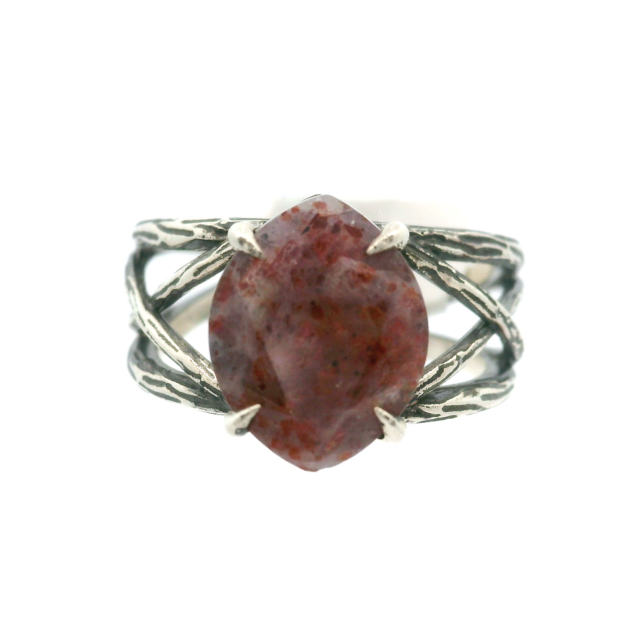 Iolite Bad Witch Cuff Ring .925 Silver for Meditation and Positive Mindset