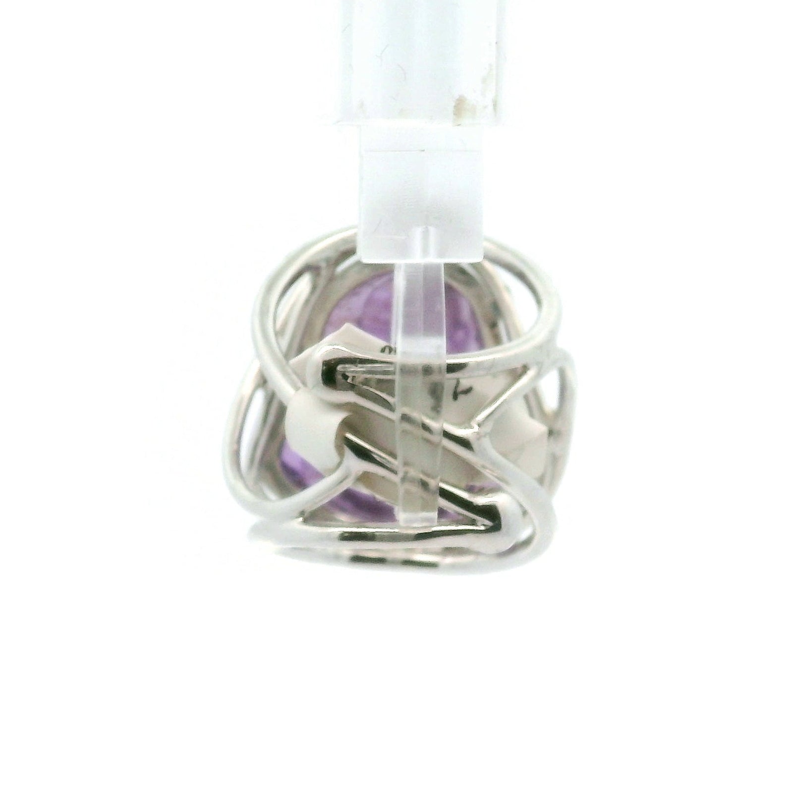 Ametrine Buddha Finger Cuff Adjustable Ring .925 Silver for Empowerment and Harmony