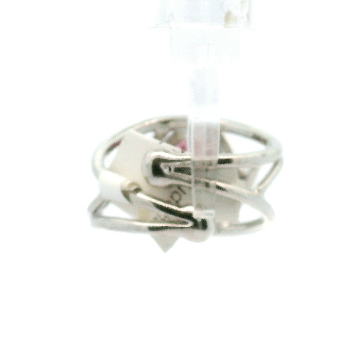 Pink Tourmaline Buddha Cuff Ring .925 Silver for Attracting Love, Harmony and Joy
