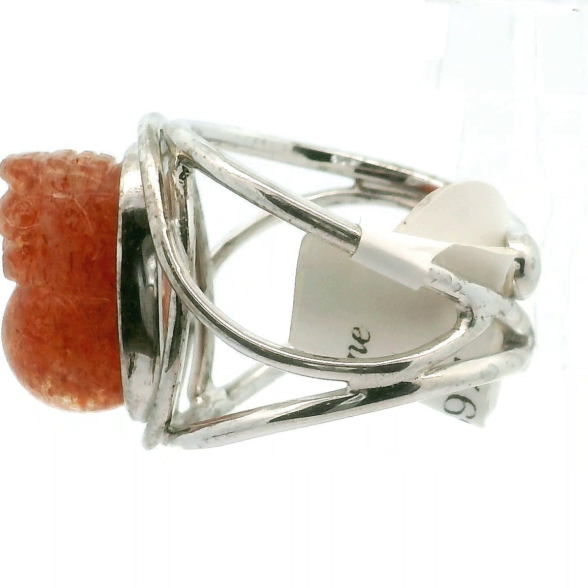 Sunstone Pixchu Cuff Ring .925 Silver for Joy and Vitality