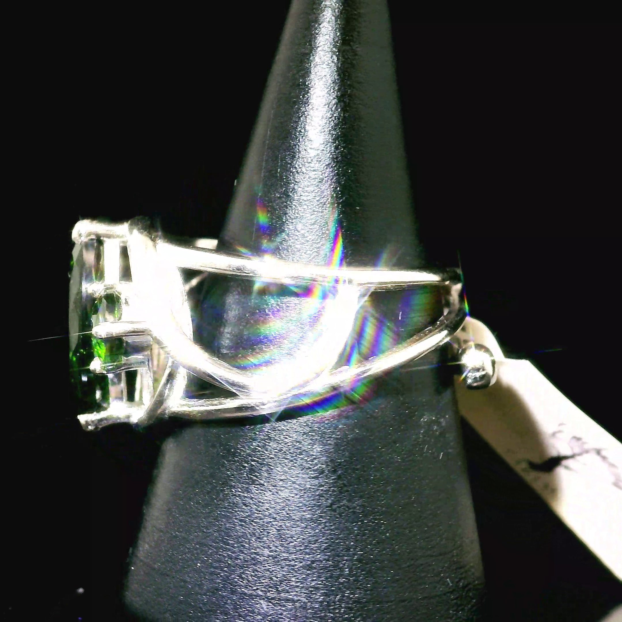 Chrome Diopside Triple Cuff Ring .925 Silver for Compassion, Emotional Healing and Global Healing