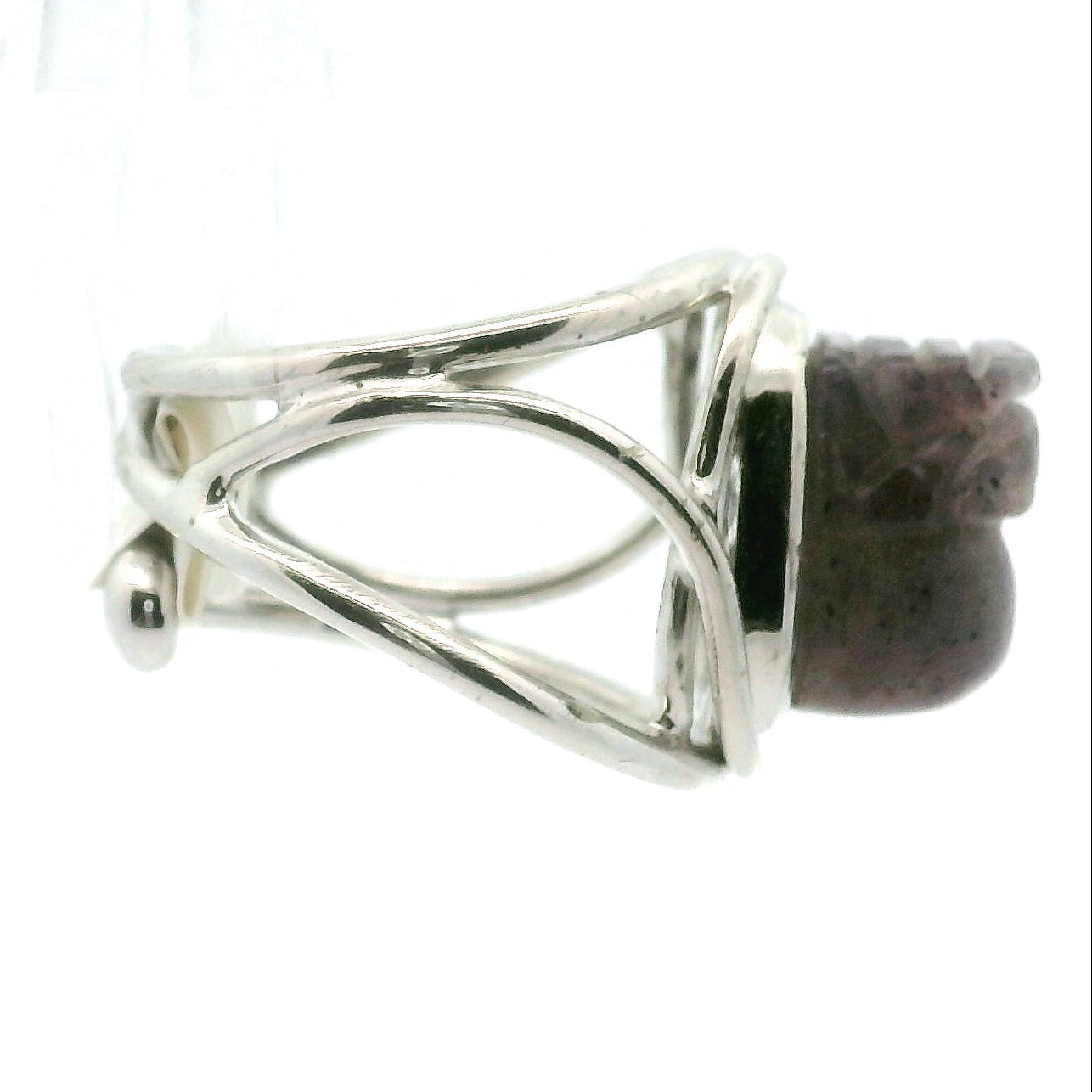 Iolite Pixchu Cuff Ring .925 Silver for Enhancing your Intuitive Gifts and Prophetic Visions