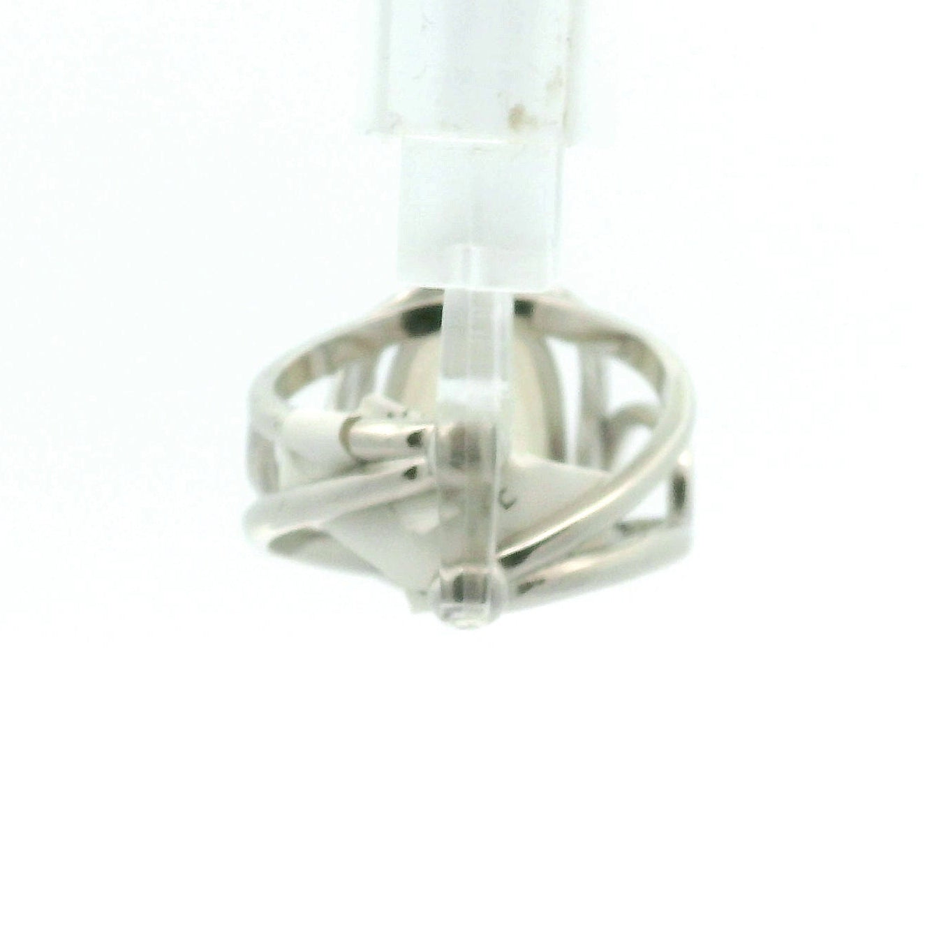 Rainbow Moonstone Pixchu Cuff Ring .925 Silver for New Beginnings, Protection and Manifestation