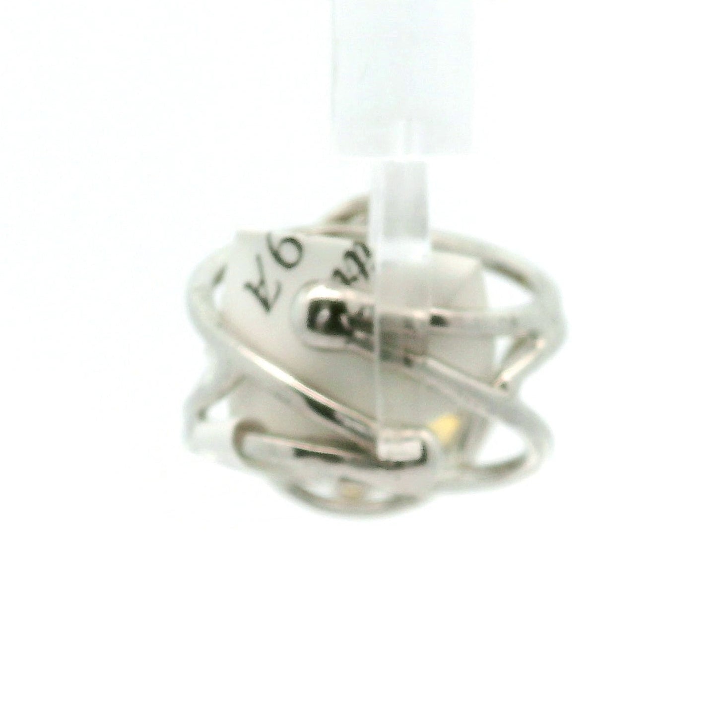 Citrine Pavé Cuff Ring .925 Silver for Prosperity and Joy