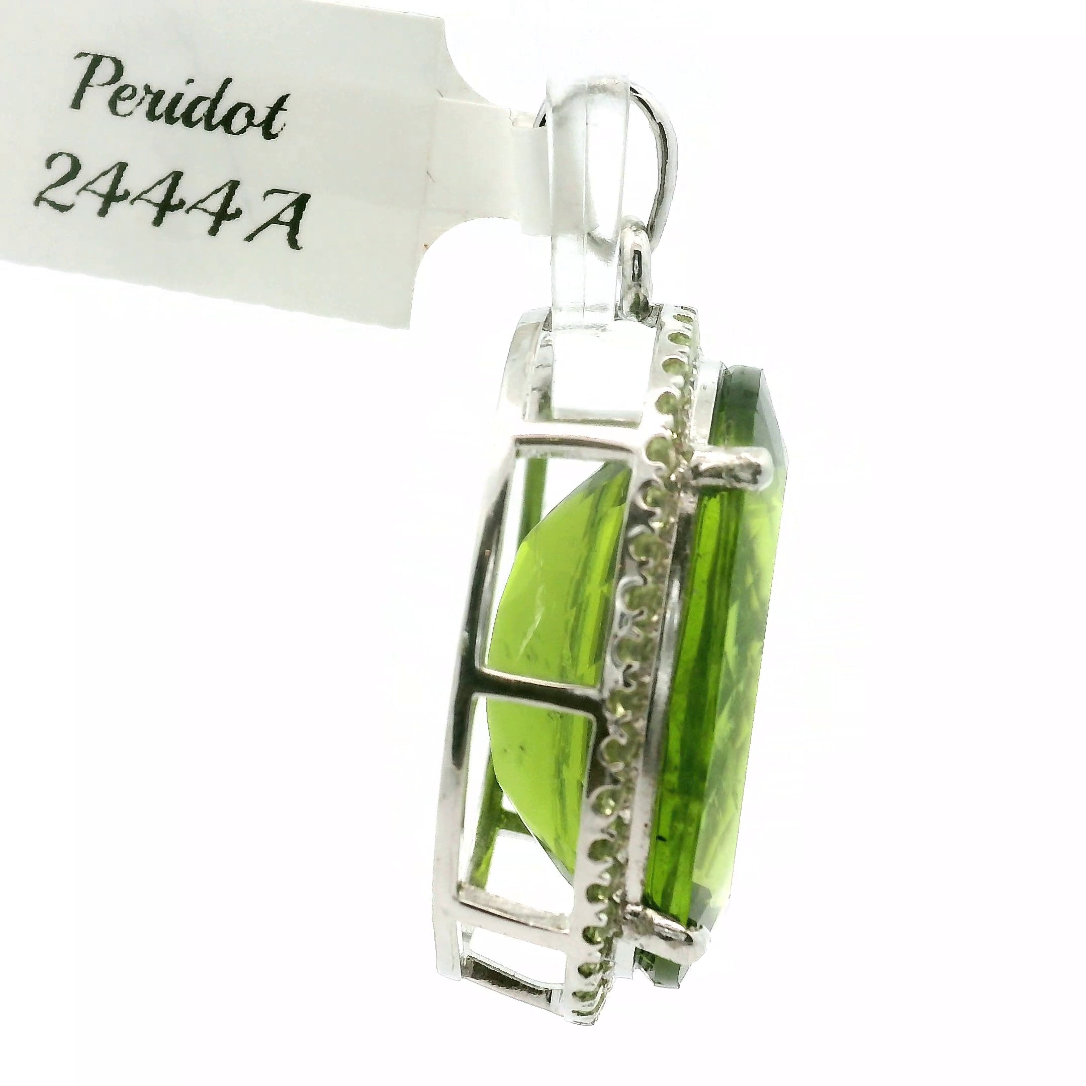 Peridot Pavé Cuff Ring and Pendant .925 Silver for Luck and Prosperity