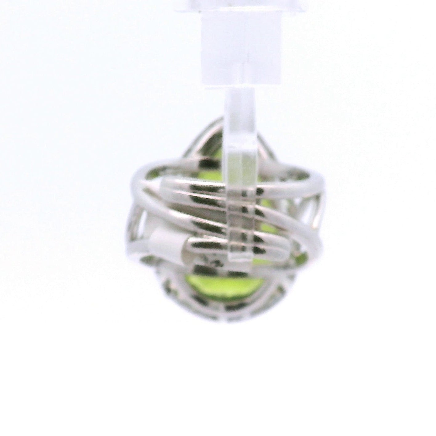 Peridot Pavé Cuff Ring and Pendant .925 Silver for Luck and Prosperity
