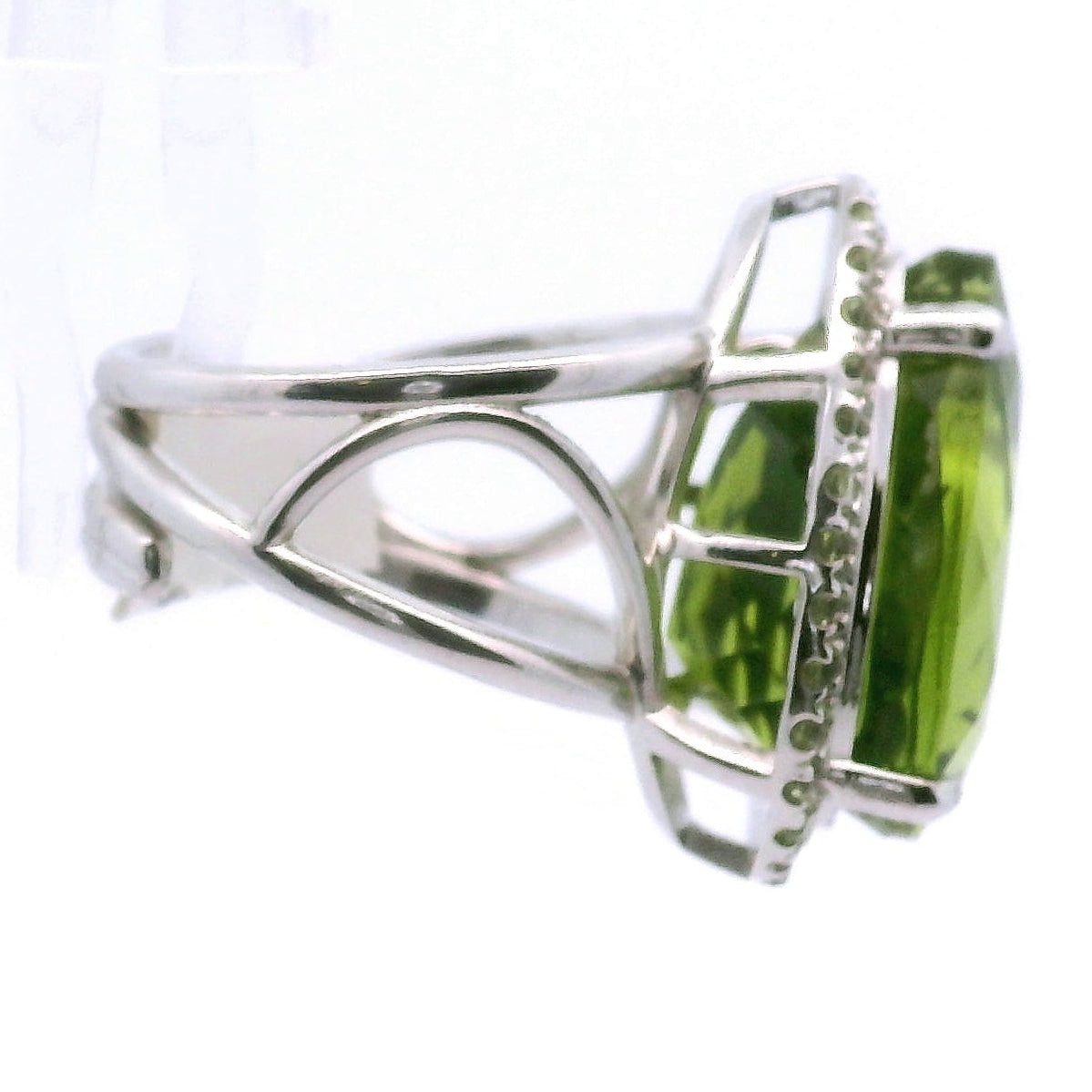 Peridot Pavé Cuff Ring and Pendant .925 Silver for Luck and Prosperity