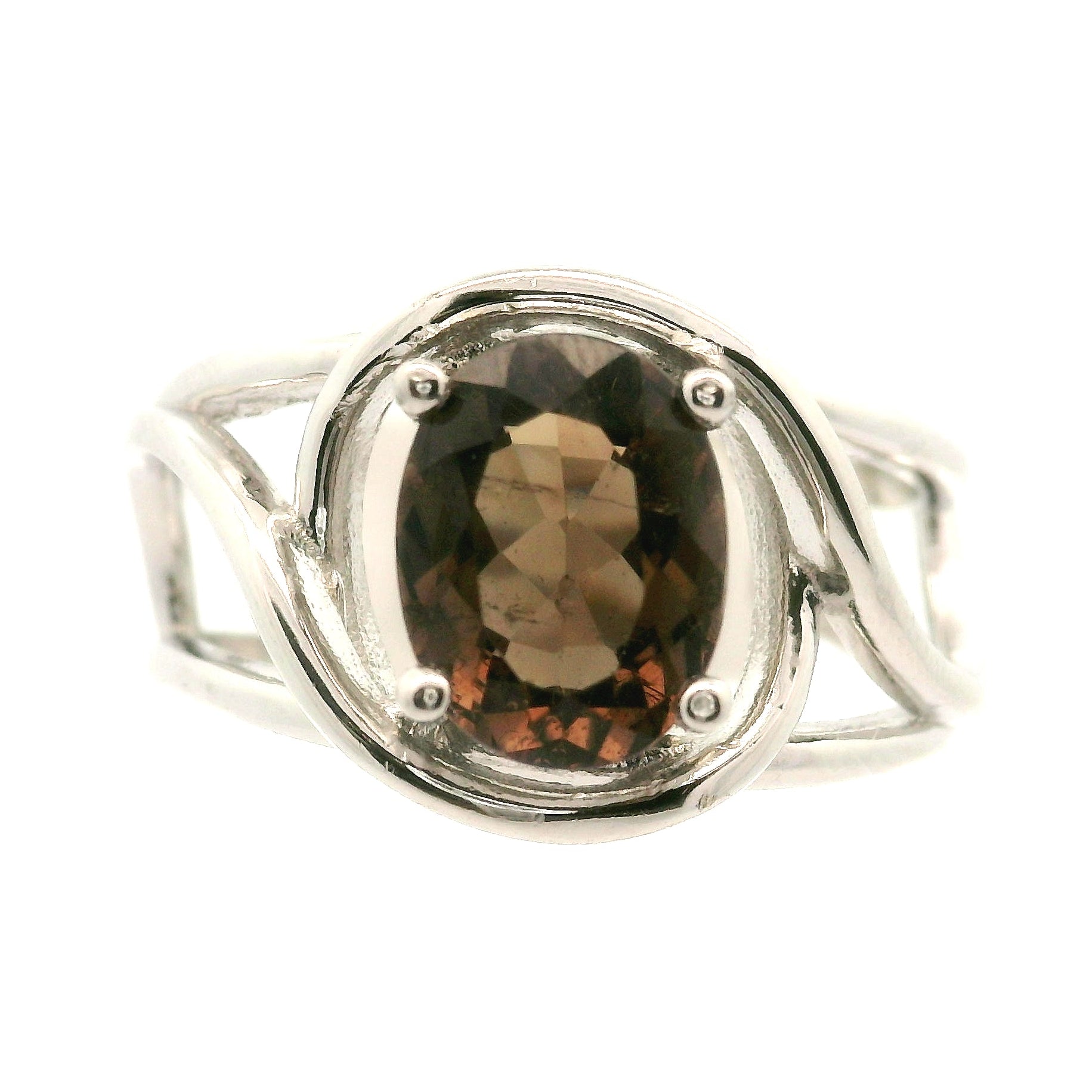 Brown Color Shift Tourmaline Midi Cuff Ring .925 Silver for Transformation