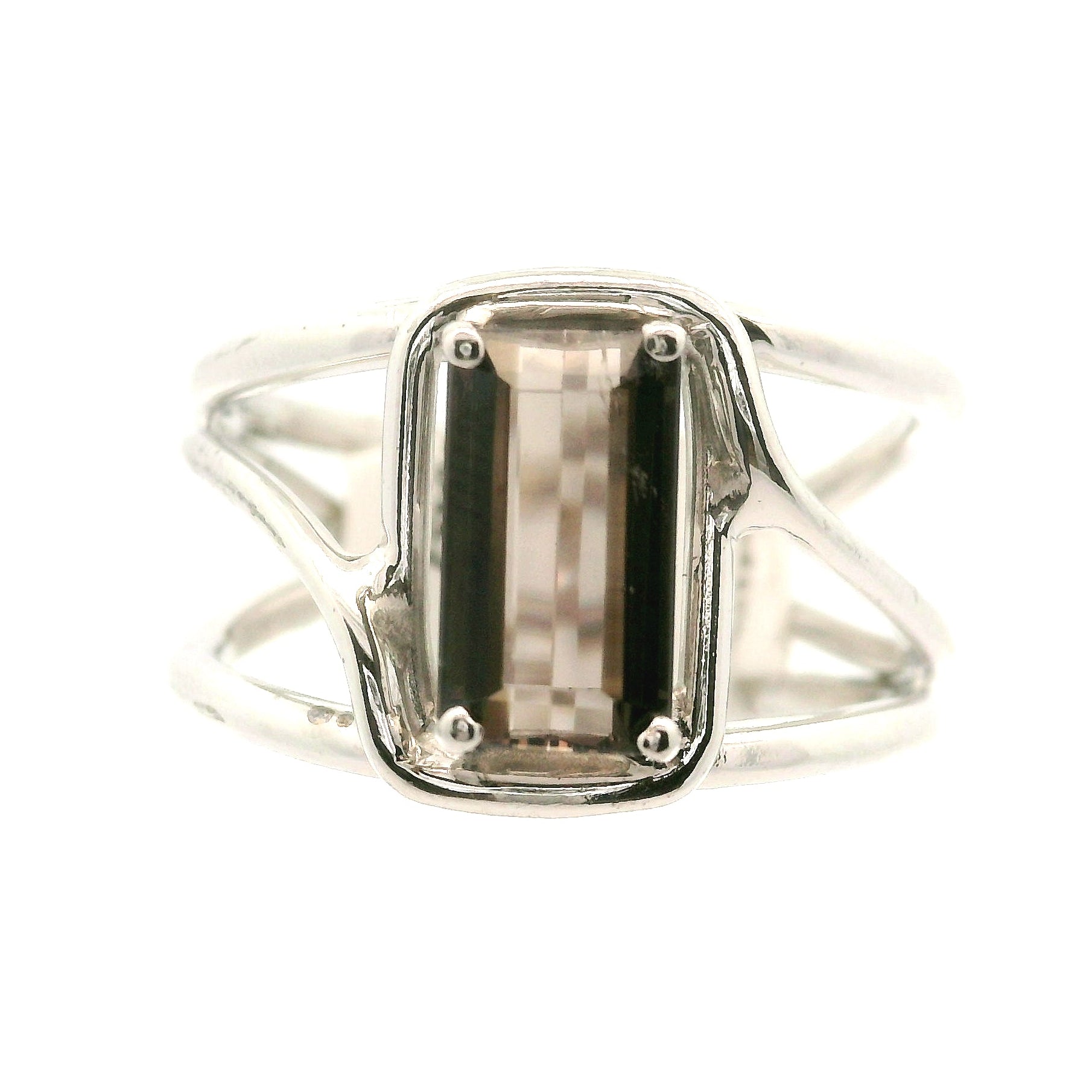 Brown Color Shift Tourmaline Midi Cuff Ring .925 Silver for Transformation