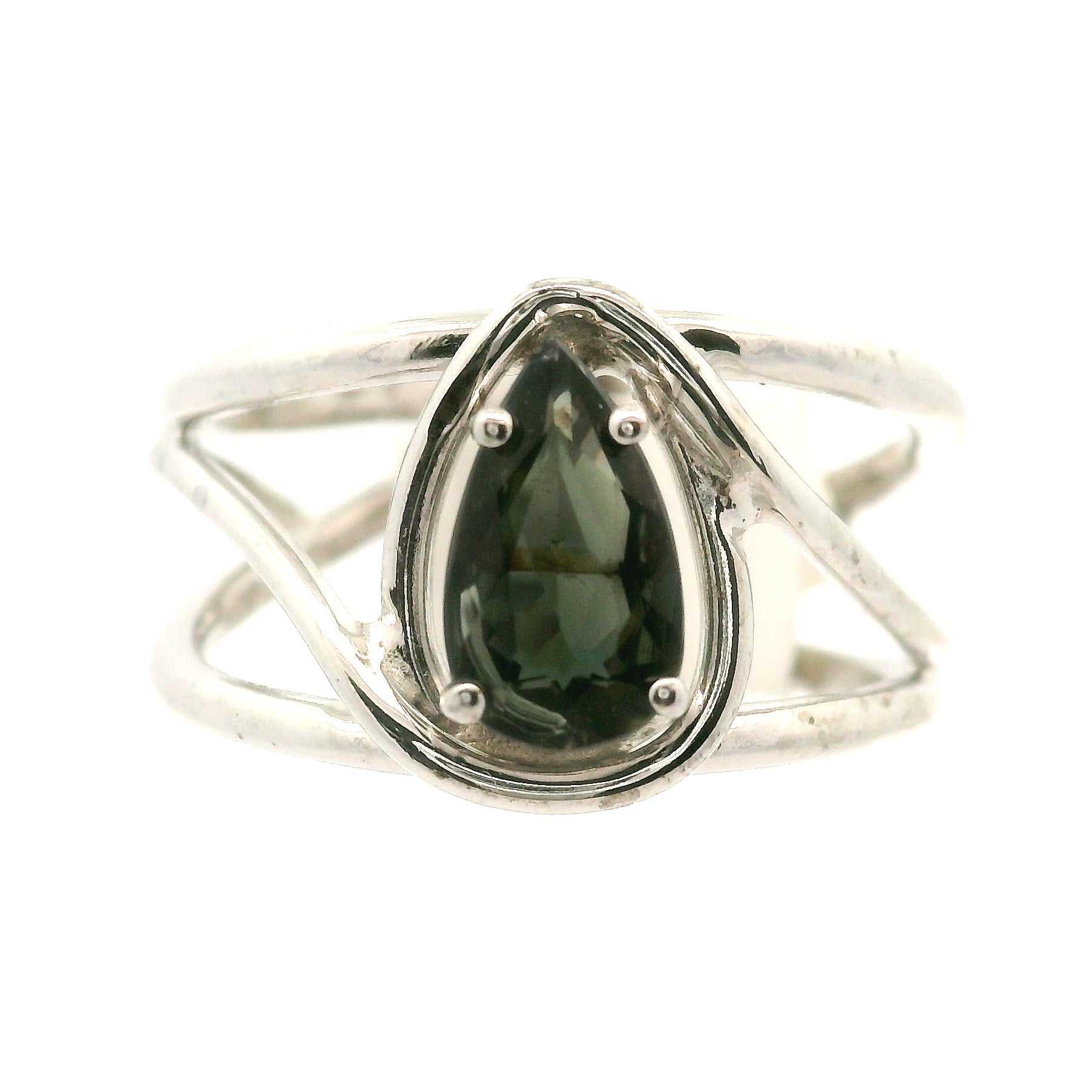 Brown Color Shift Tourmaline Midi Cuff Ring .925 Silver for Transformation