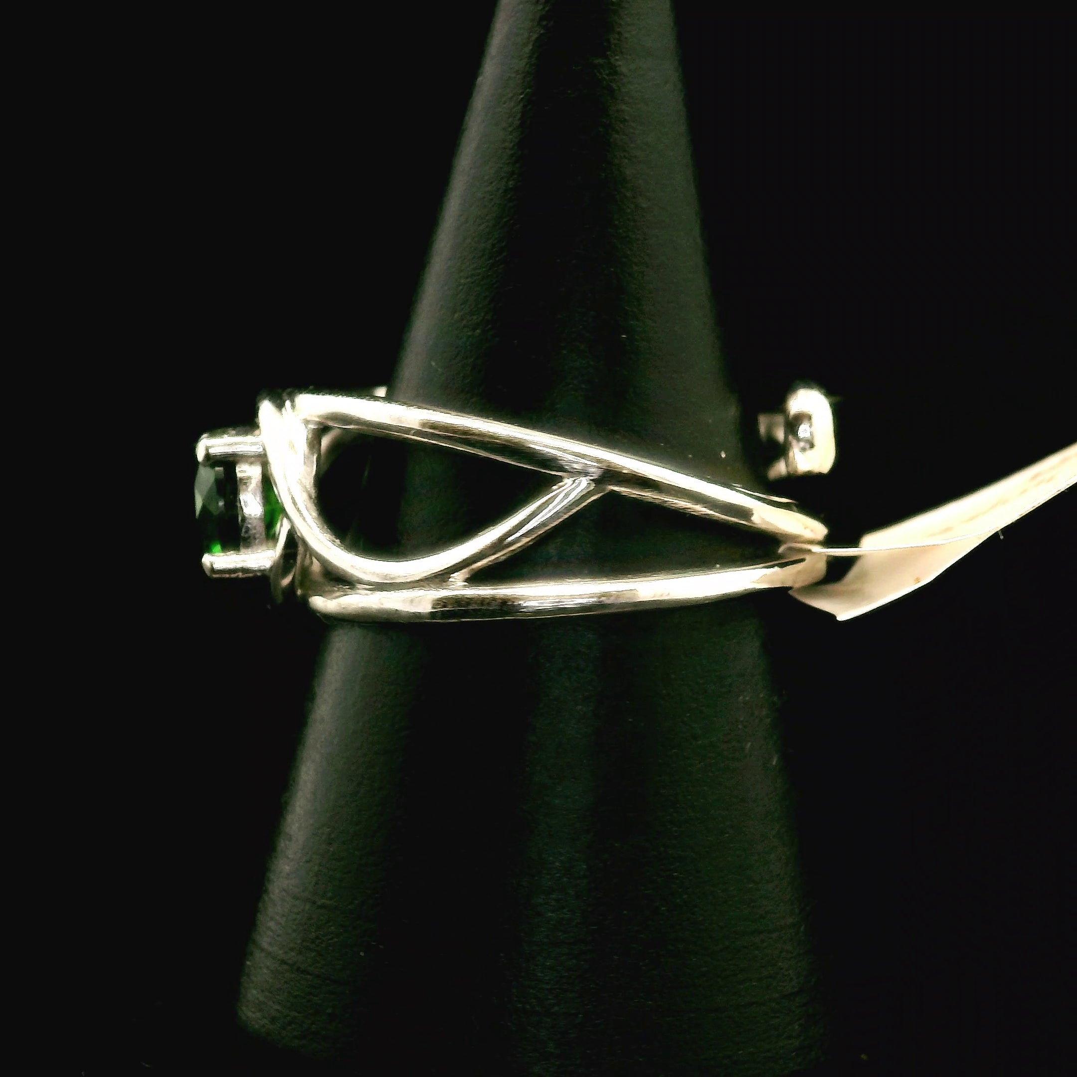 Chrome Diopside Midi Cuff Ring .925 Silver for Heart Healing, Compassion and Forgiveness