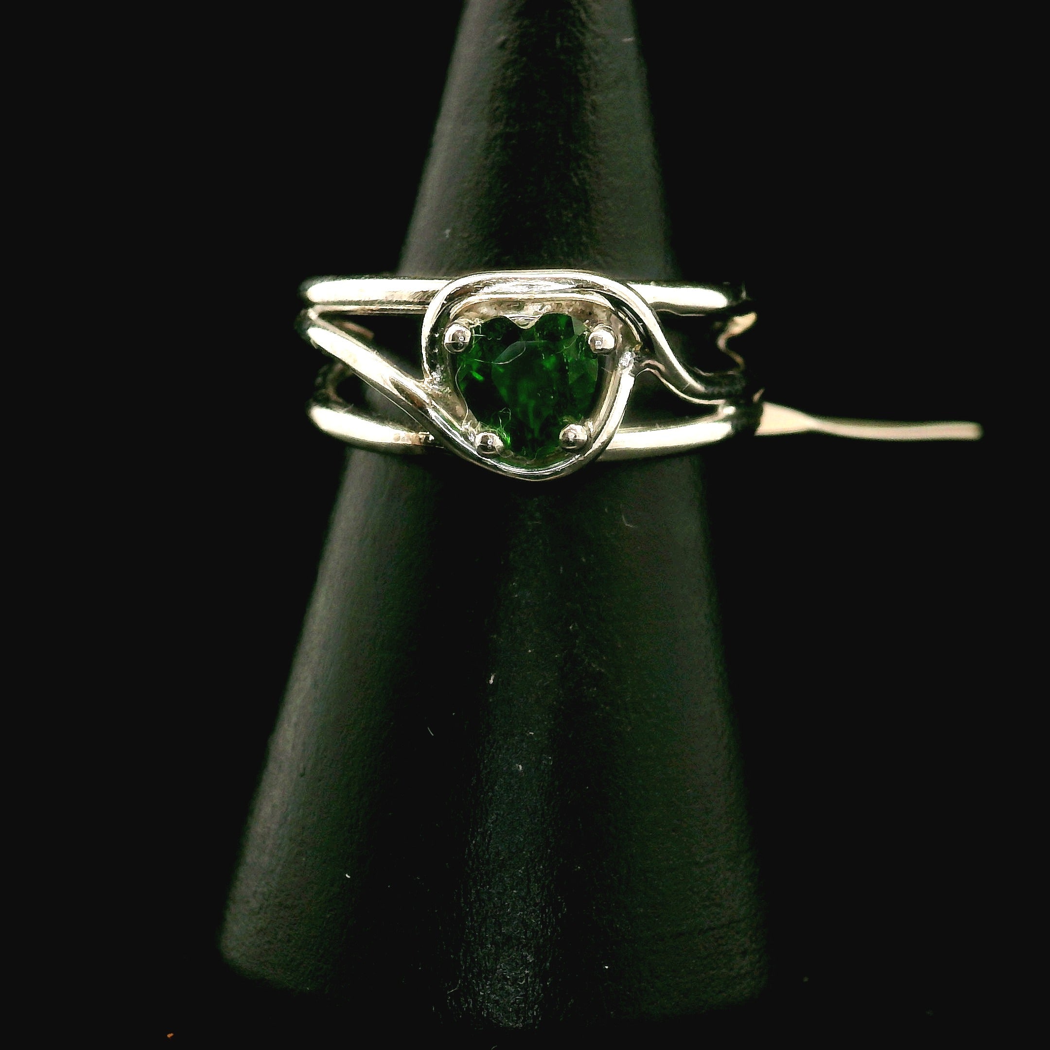 Chrome Diopside Midi Cuff Ring .925 Silver for Heart Healing, Compassion and Forgiveness