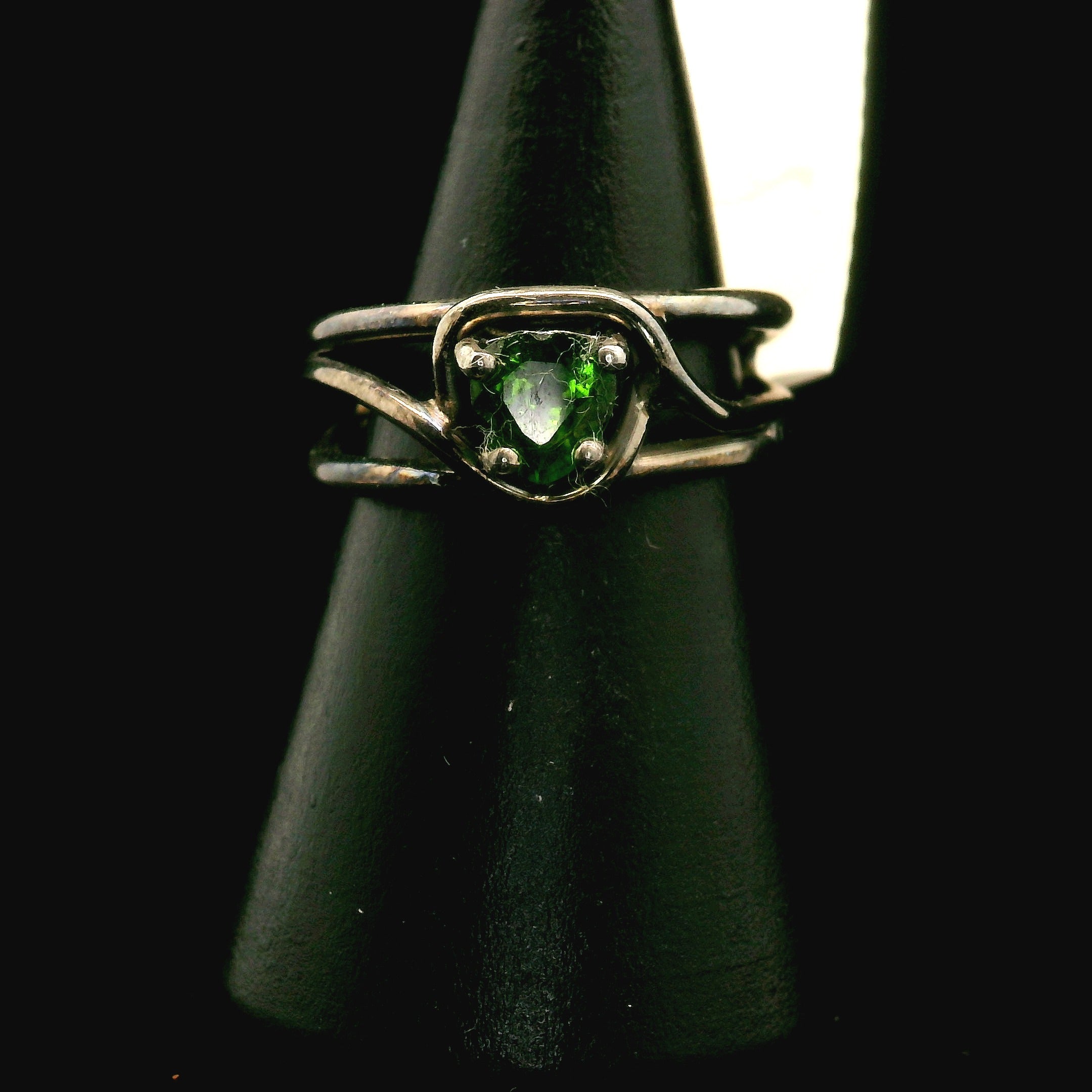 Chrome Diopside Midi Cuff Ring .925 Silver for Heart Healing, Compassion and Forgiveness
