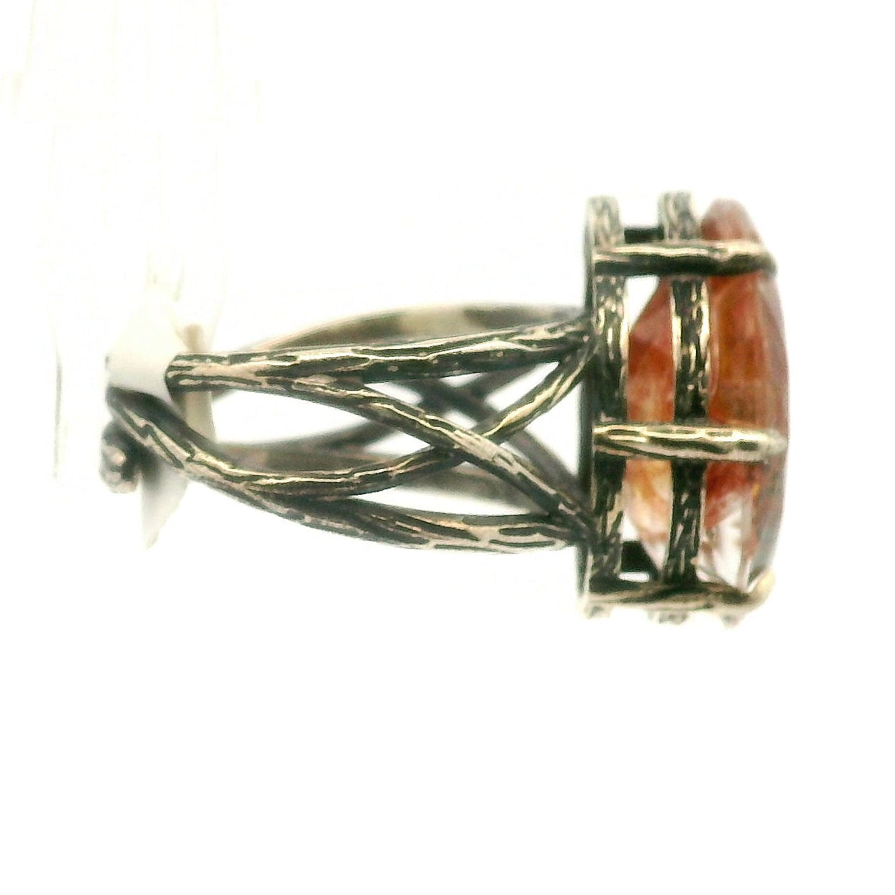Bad Witch Pink Koi Quartz Cuff Ring .925 Sterling Silver for Spiritual Transformation