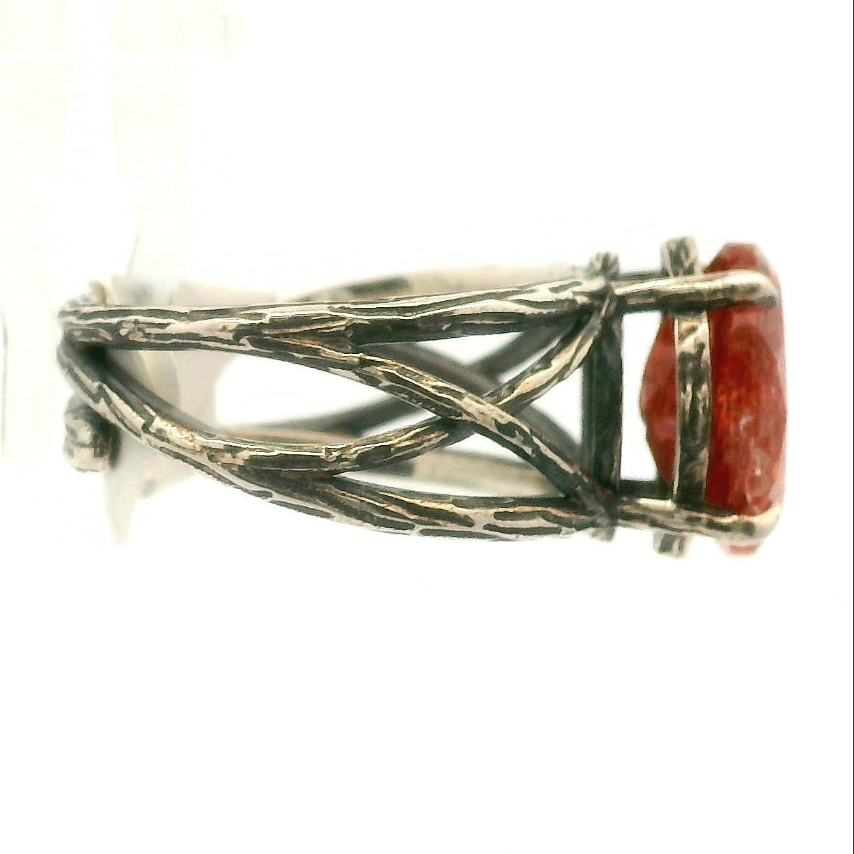 Sunstone Bad Witch Cuff Ring .925 Silver for Confidence, Joy and Vitality