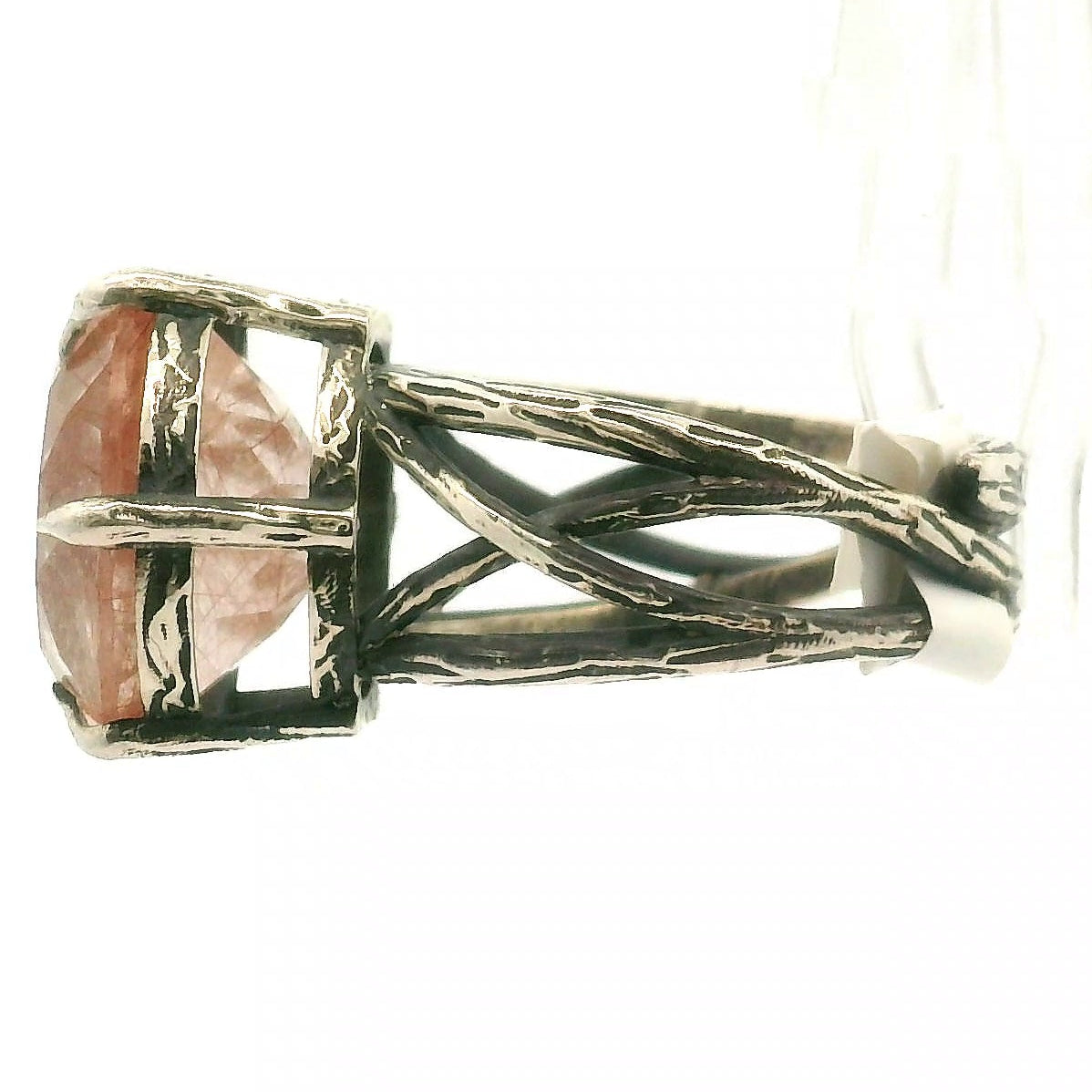 Bad Witch Copper Rutile Cuff Ring .925 Silver for Accelerating Intentions and Manifesting