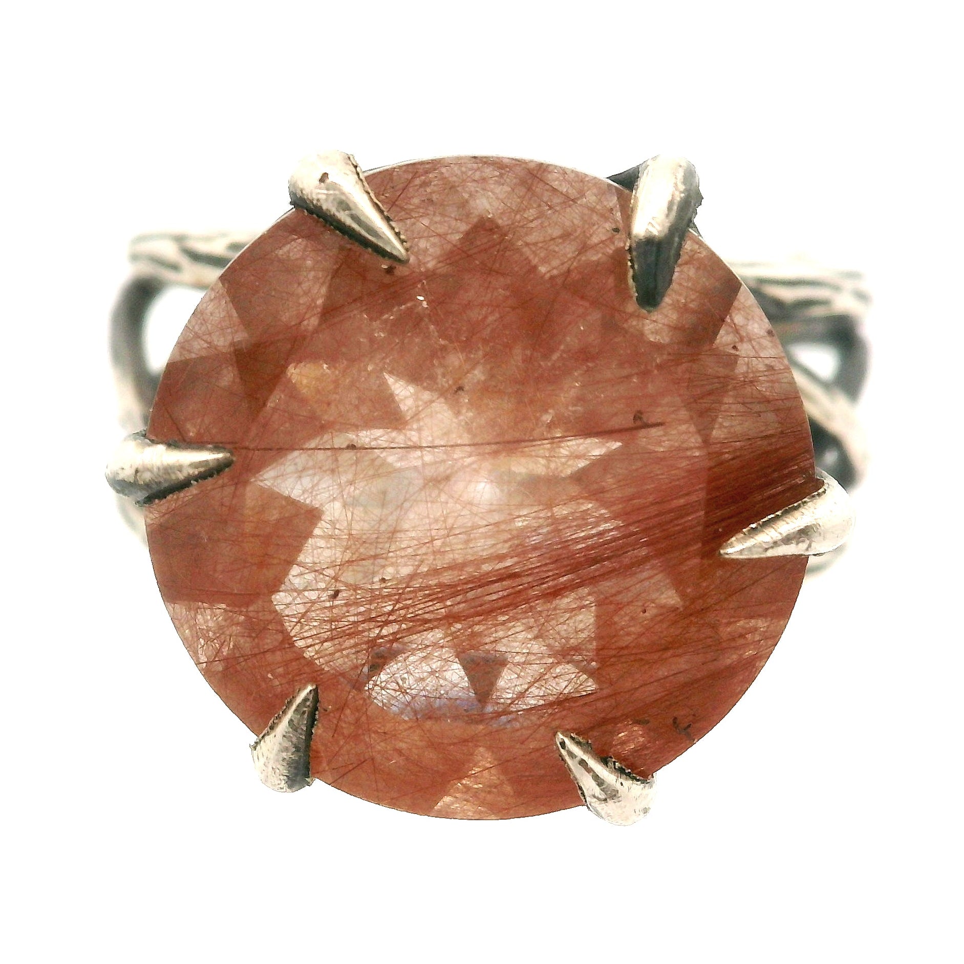 Bad Witch Copper Rutile Cuff Ring .925 Silver for Accelerating Intentions and Manifesting