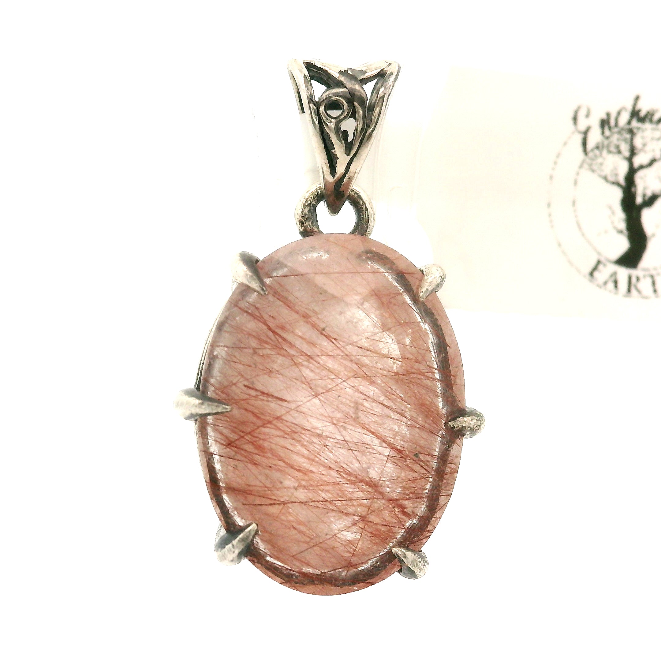 Bad Witch Copper Rutile Pendant .925 Silver for Accelerating Intentions and Manifesting
