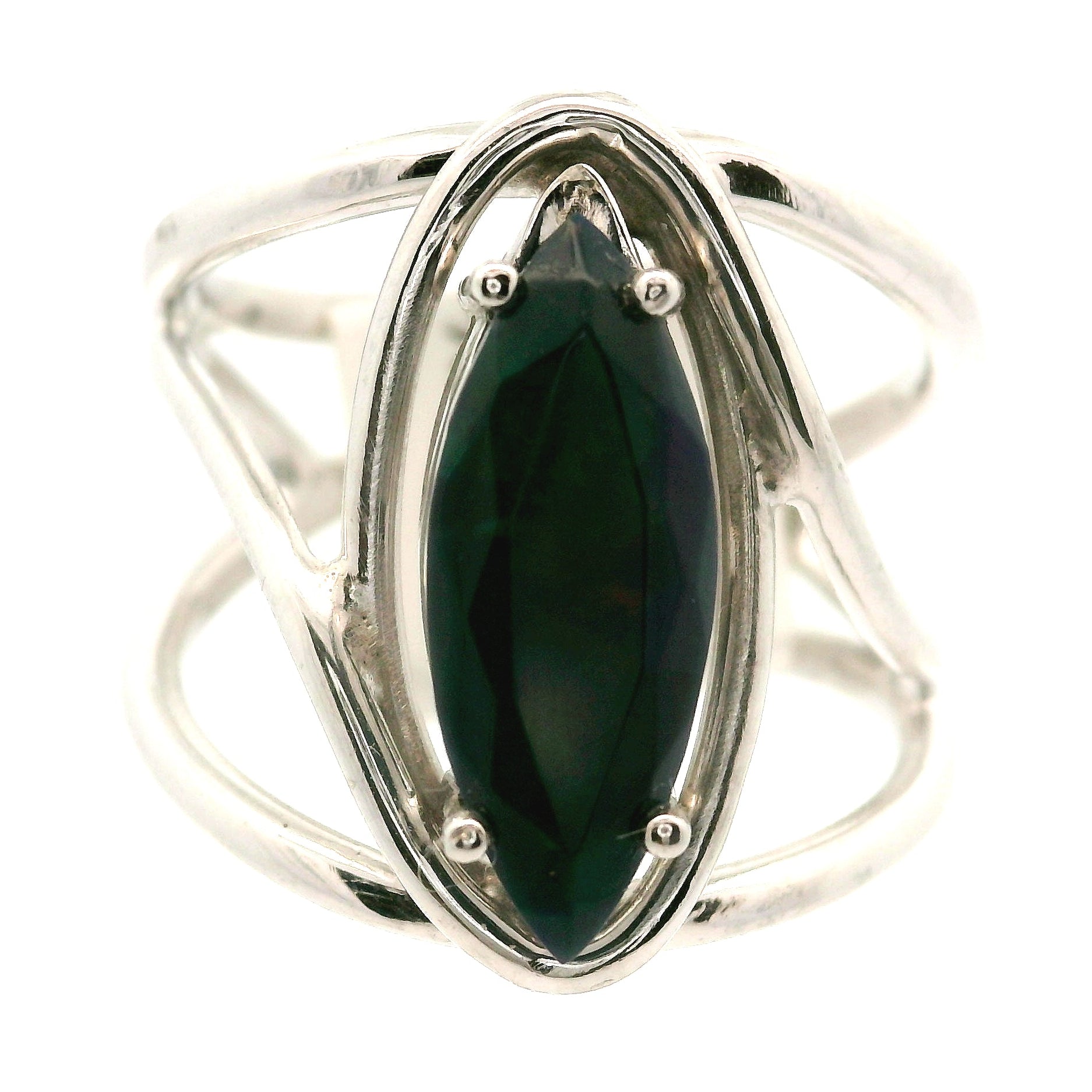 Black Opal (Heated) Cuff Ring .925 Silver for Good Luck, Protection and Joy