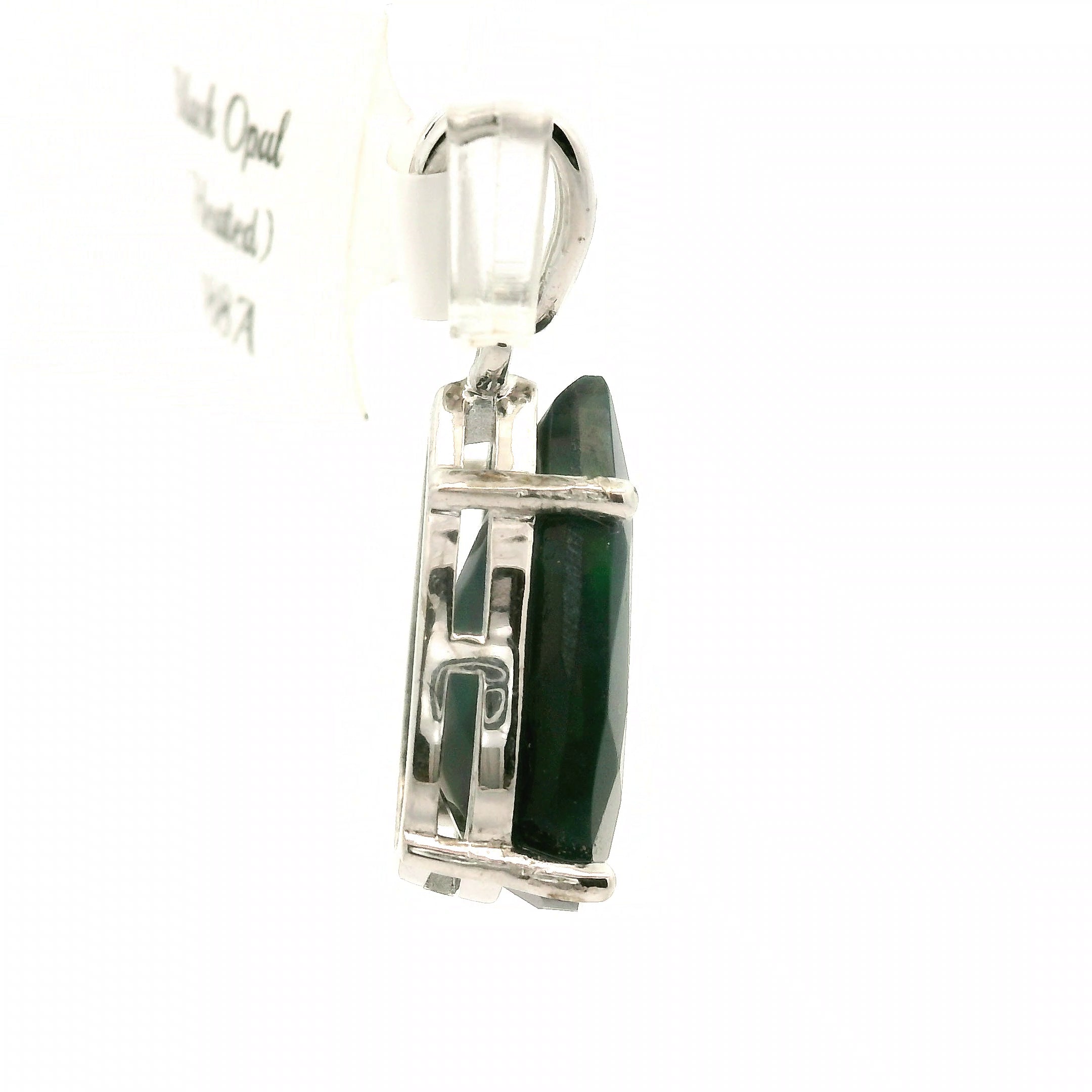 Black Opal (Heated) Pendant .925 Silver for Good Luck, Protection and Joy