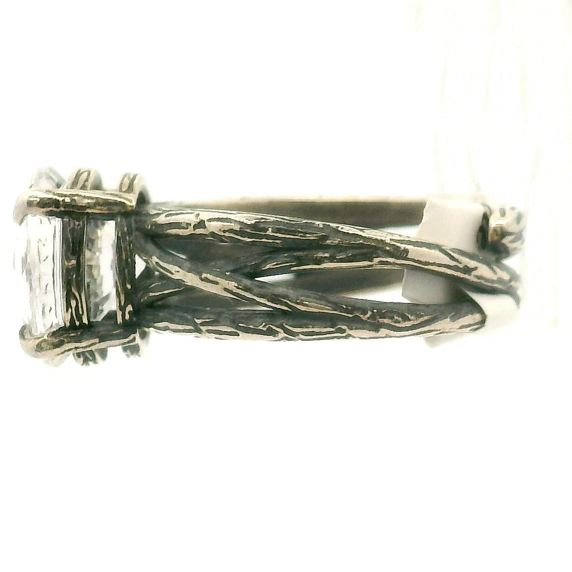 Bad Witch Danburite Cuff Ring .925 Silver for Connection with Higher Realms, Peace and Self Acceptance