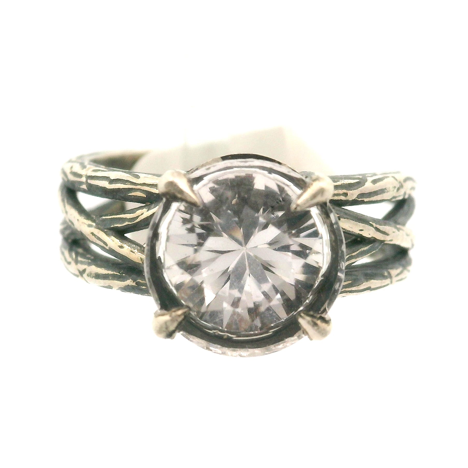 Bad Witch Danburite Cuff Ring .925 Silver for Connection with Higher Realms, Peace and Self Acceptance