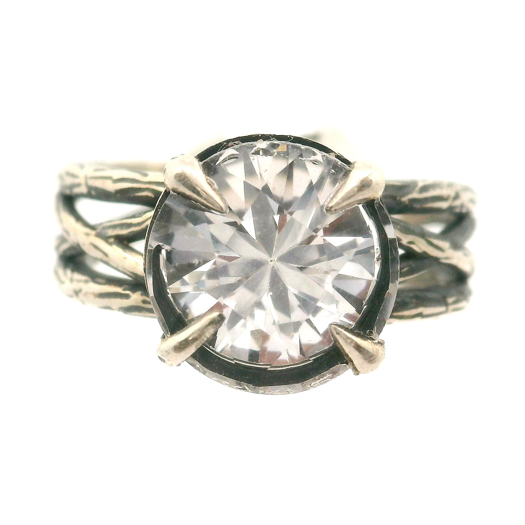 Bad Witch Danburite Cuff Ring .925 Silver for Connection with Higher Realms, Peace and Self Acceptance