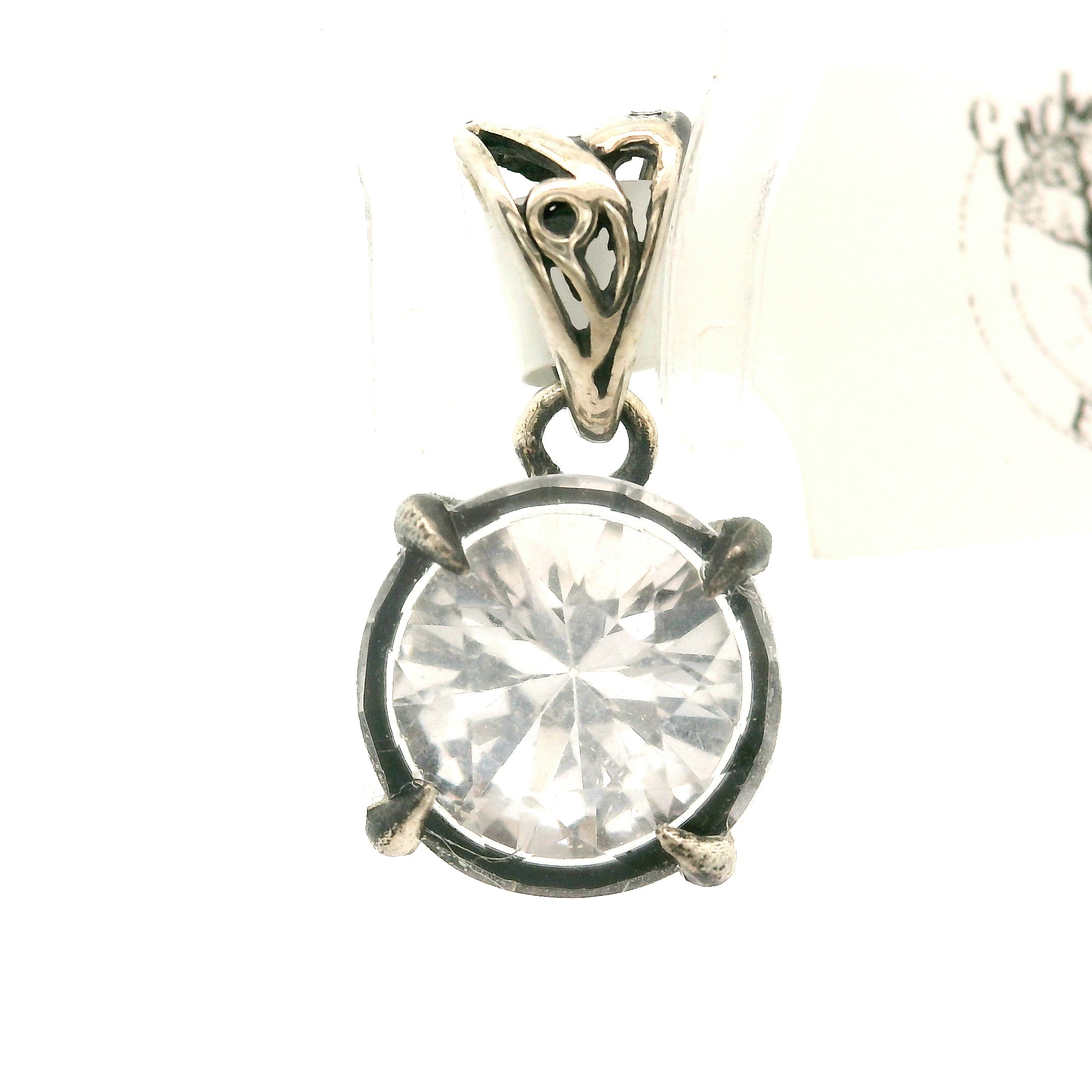 Bad Witch Danburite Pendant .925 Silver for Connection with Higher Realms, Peace and Self Acceptance