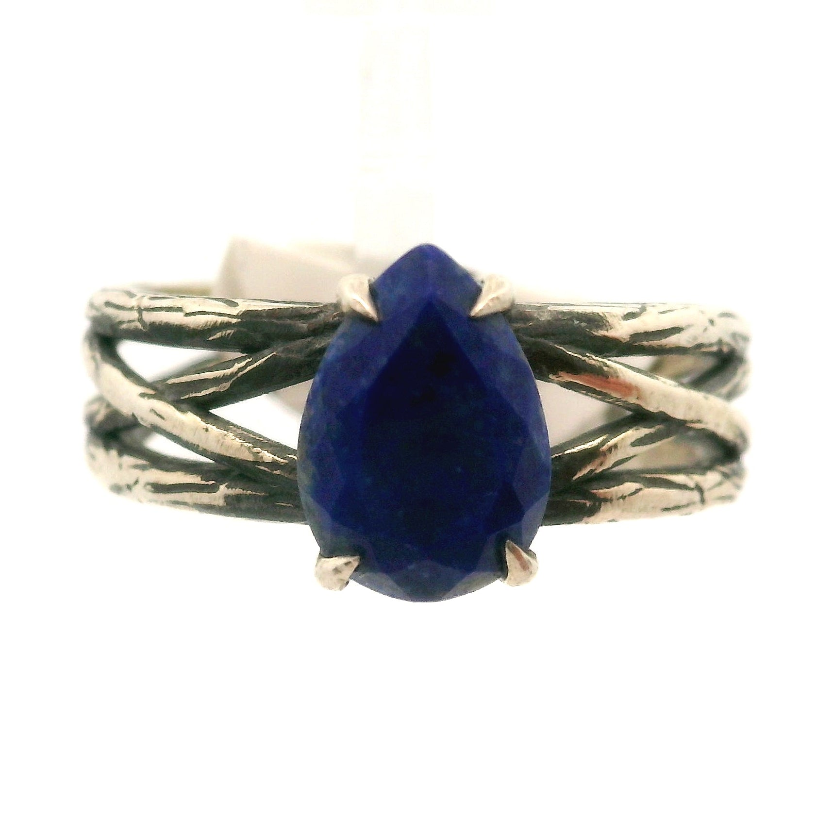 Lapis Lazuli Bad Witch Cuff Ring .925 Silver for Power and Confidence