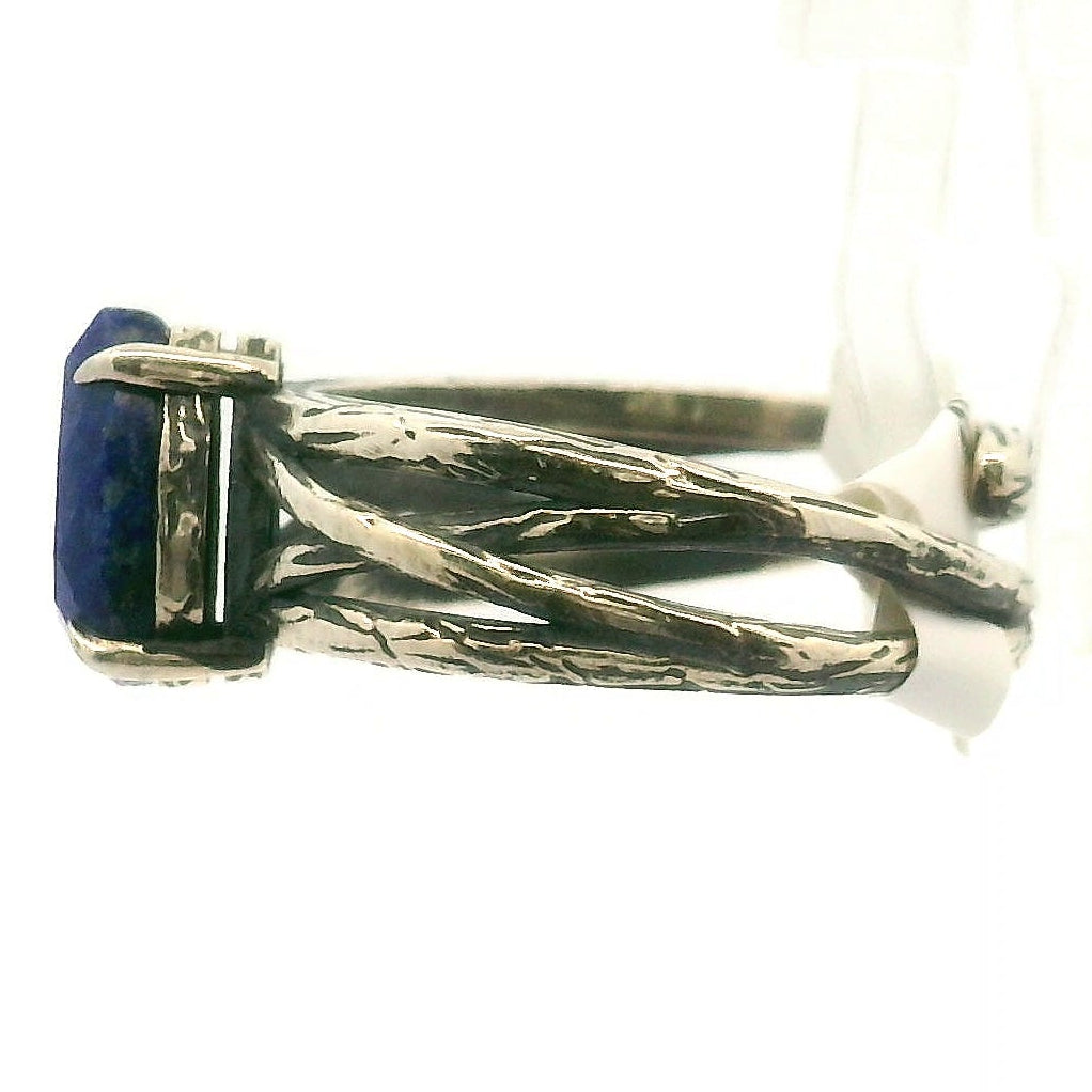Lapis Lazuli Bad Witch Cuff Ring .925 Silver for Power and Confidence