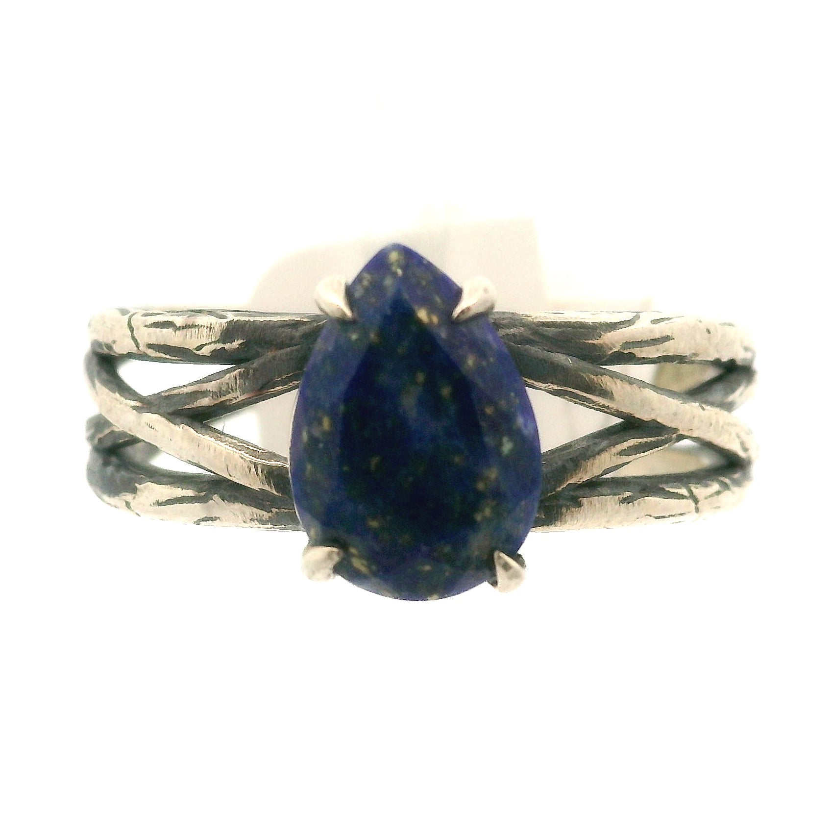 Lapis Lazuli Bad Witch Cuff Ring .925 Silver for Power and Confidence