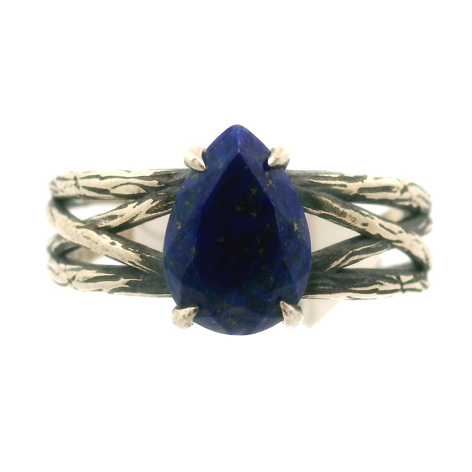 Lapis Lazuli Bad Witch Cuff Ring .925 Silver for Power and Confidence