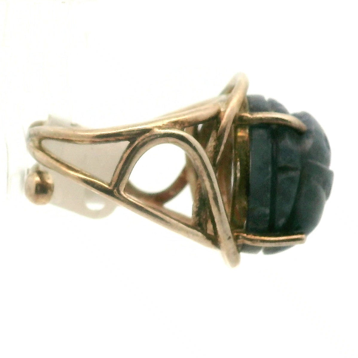 Sapphire Scarab Finger Cuff Adjustable Ring .925 Sterling Silver for Passion, Personal Power and Energy