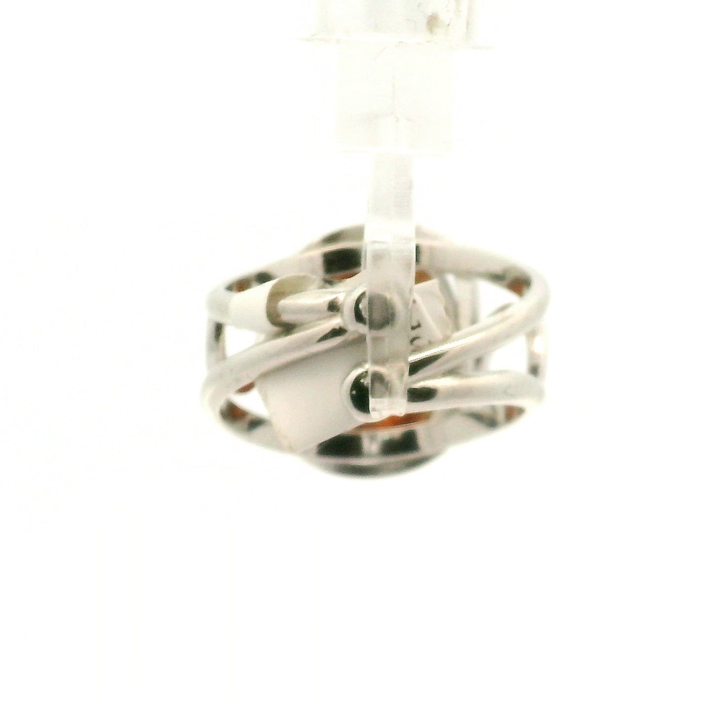 Madeira Citrine Scarab Adjustable Cuff Ring .925 Silver for Abundance, Good Luck and Positivity