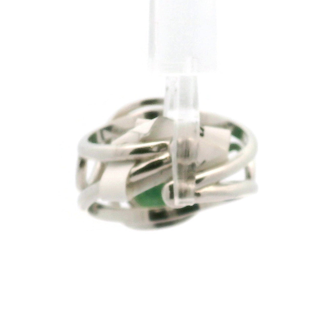 Green Aventurine Scarab Cuff Ring .925 Silver for Abundance and  Inner Harmony