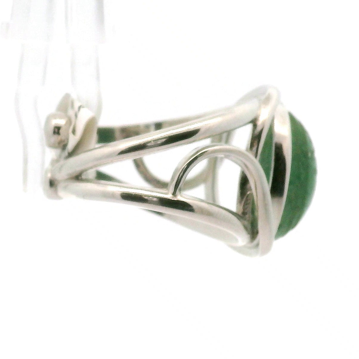 Green Aventurine Scarab Cuff Ring .925 Silver for Abundance and  Inner Harmony