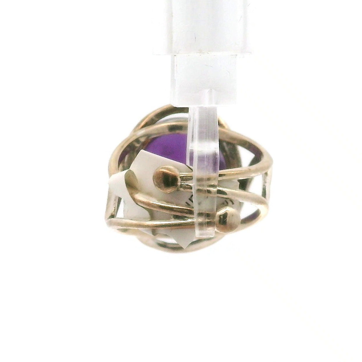 Amethyst Scarab Finger Cuff Adjustable Ring .925 Sterling Silver for Intuition, Protection and Health